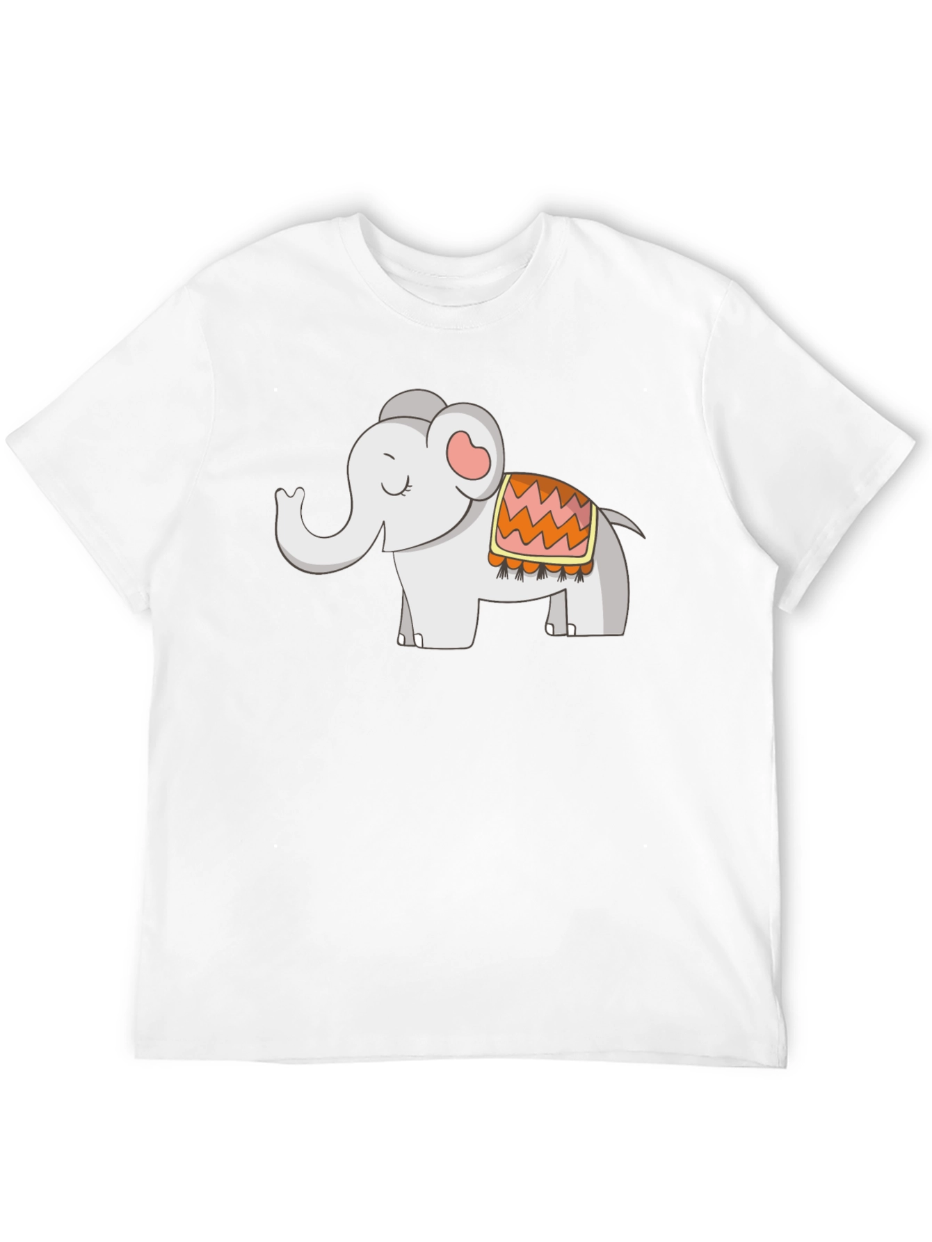 Cute Elephant Graphic Tee - Black Cotton Blend
