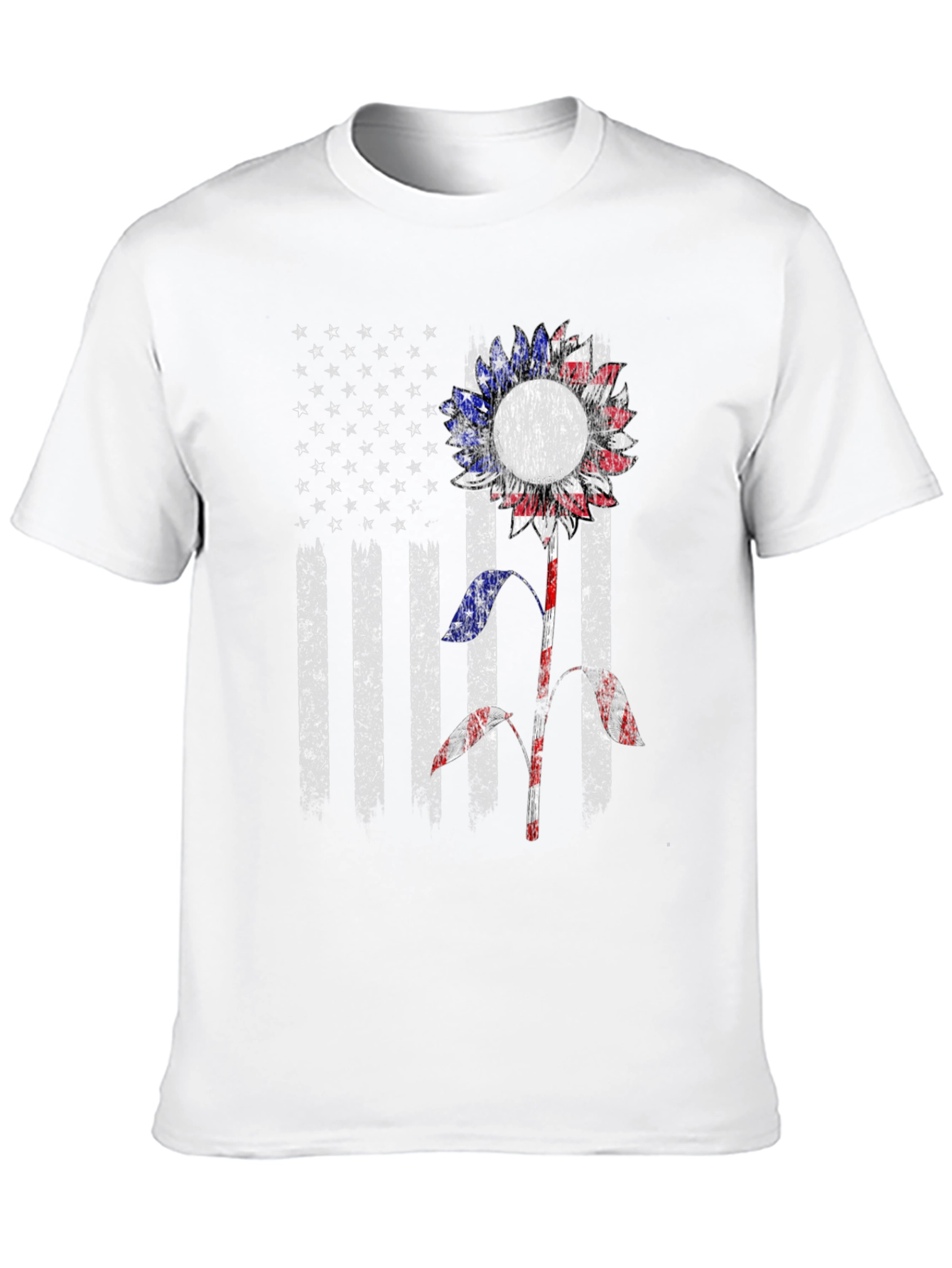 American Flag Sunflower Graphic T-Shirt