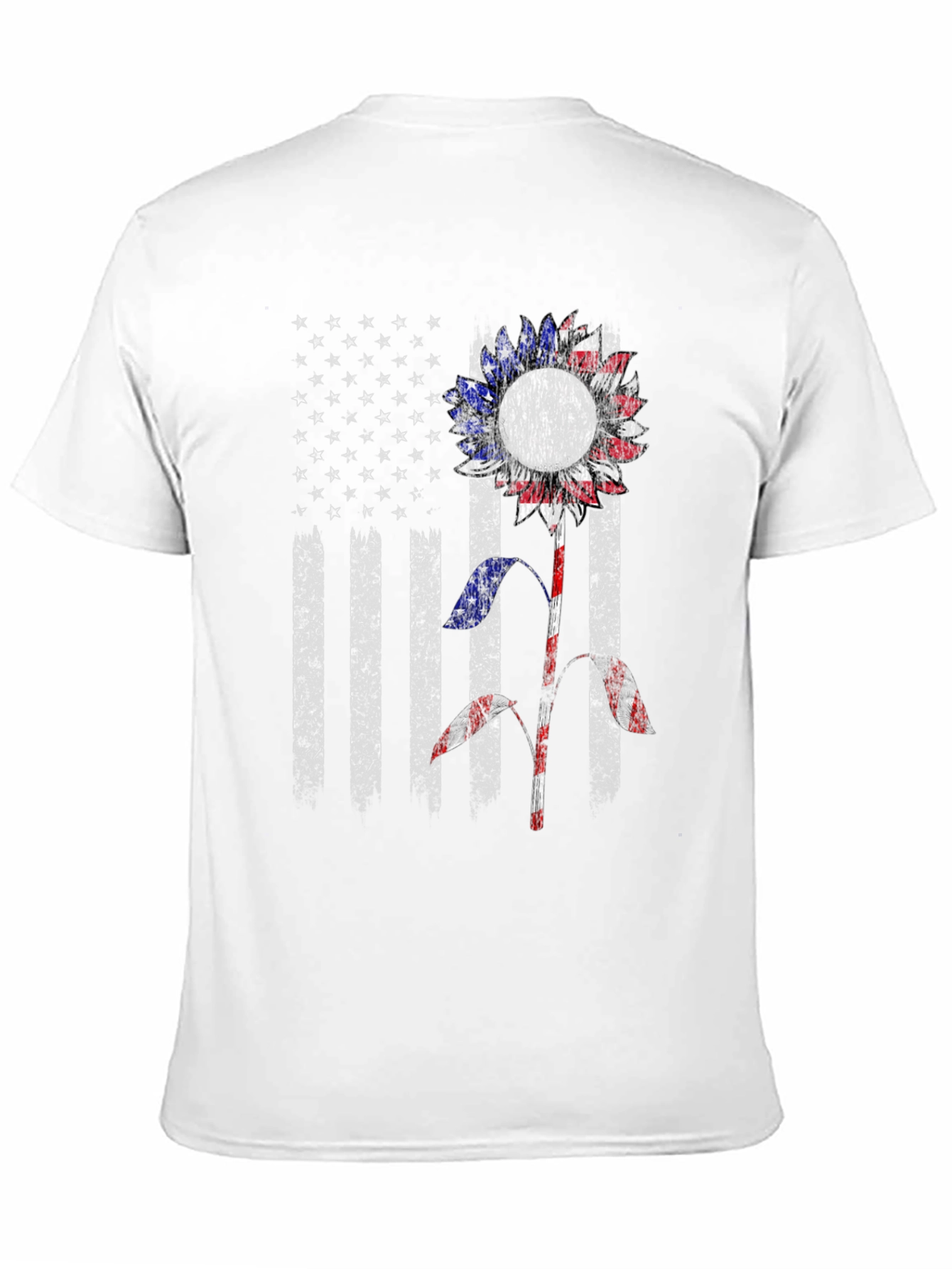 American Flag Sunflower Graphic T-Shirt