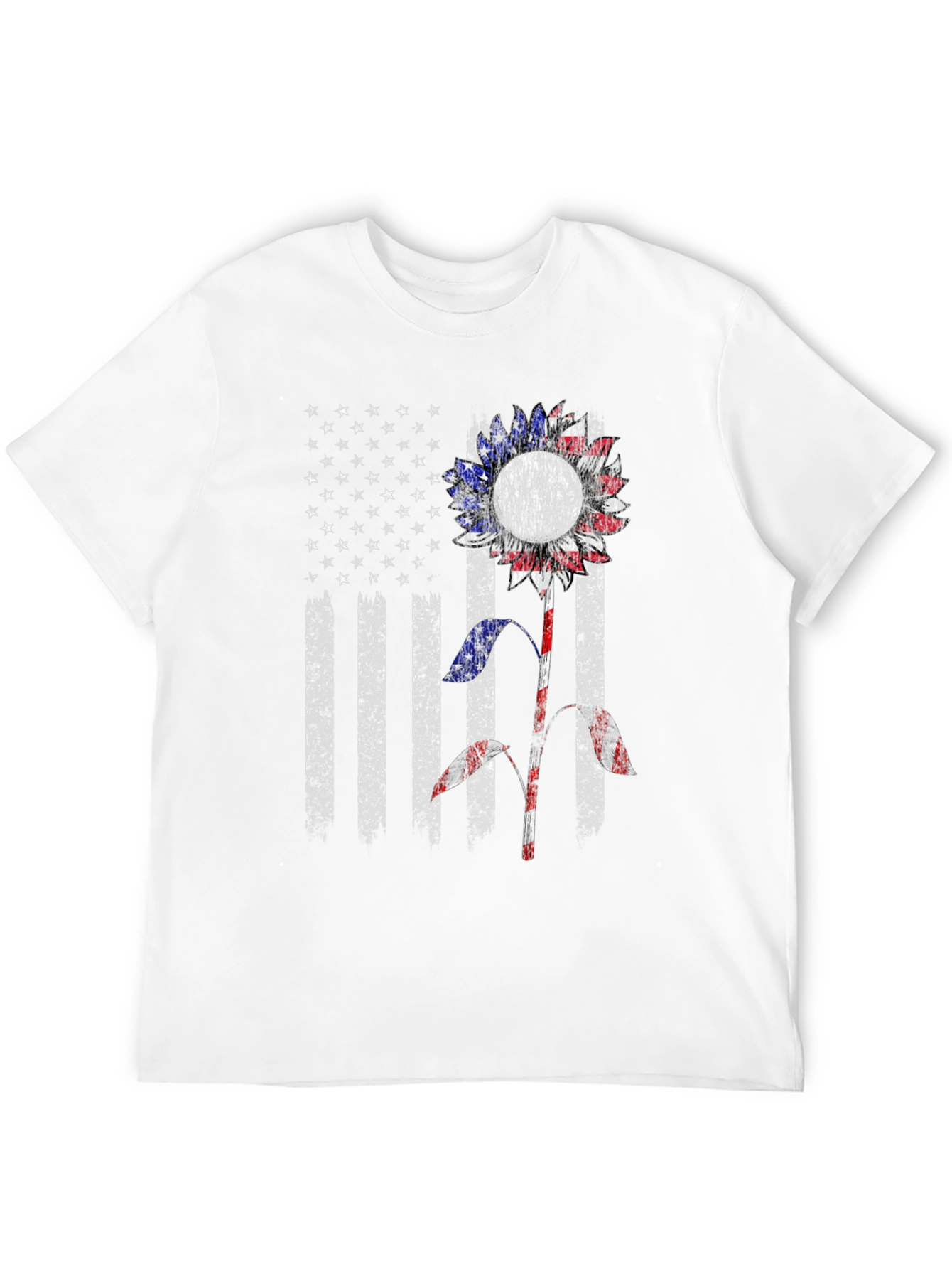 American Flag Sunflower Graphic T-Shirt
