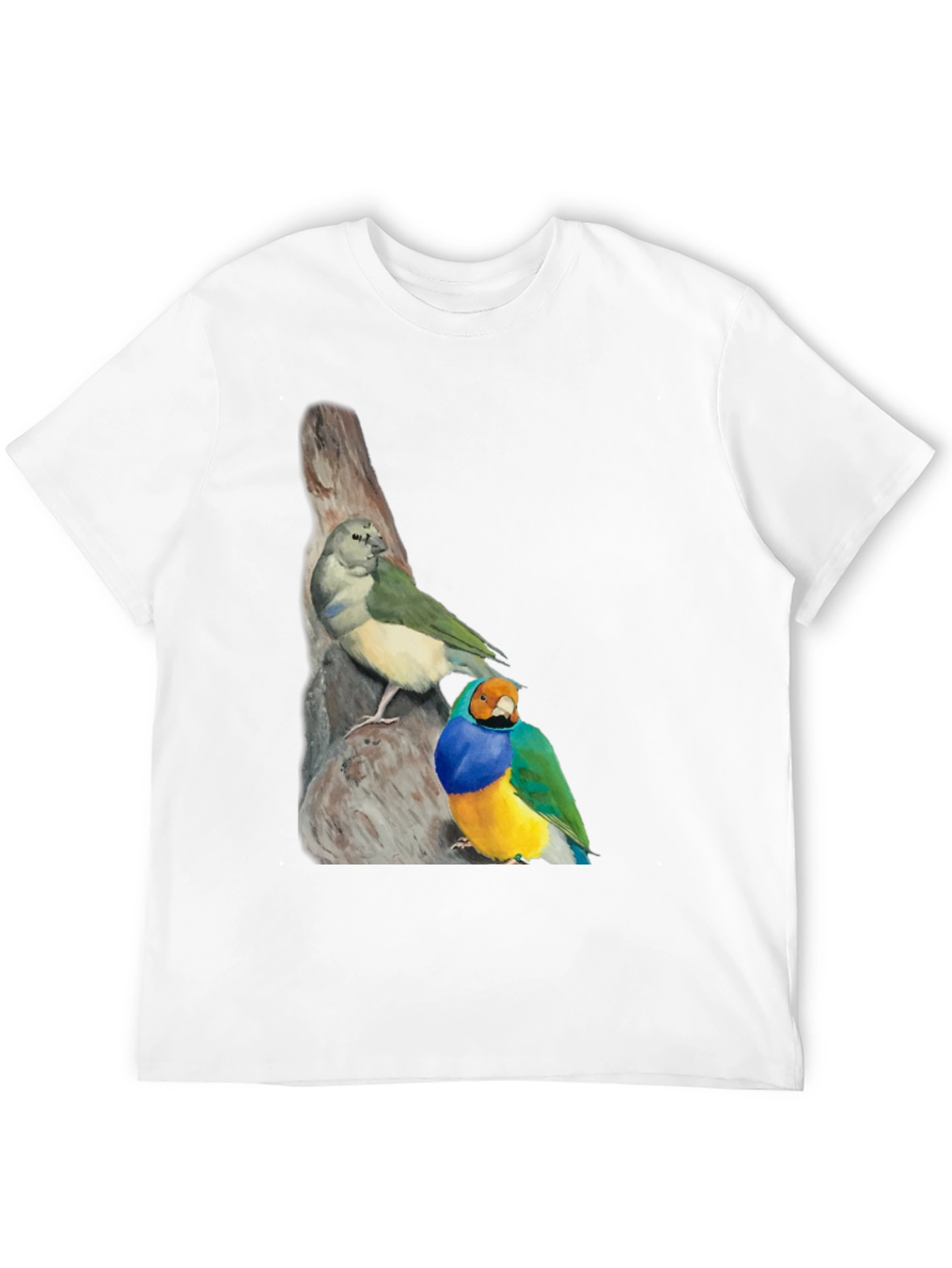 Birds on Branch Black T-Shirt