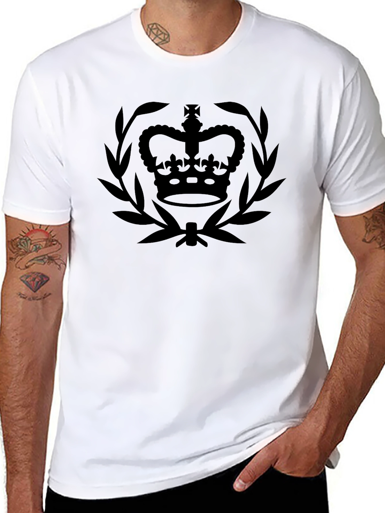 Regal Crown Tee - Classic Black Graphic T-Shirt