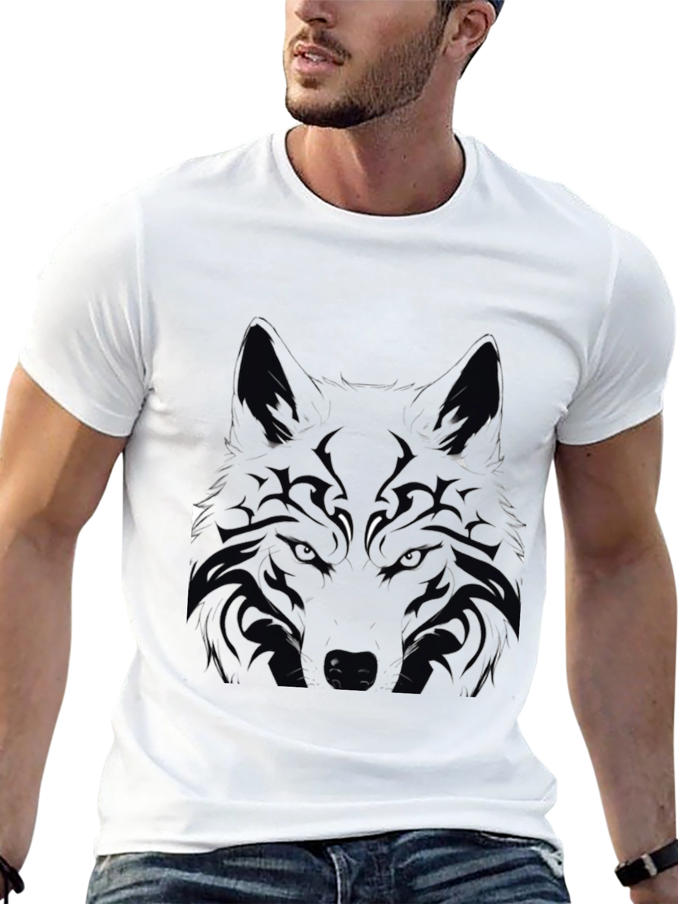 Black Wolf Graphic Tee - Mens Short Sleeve