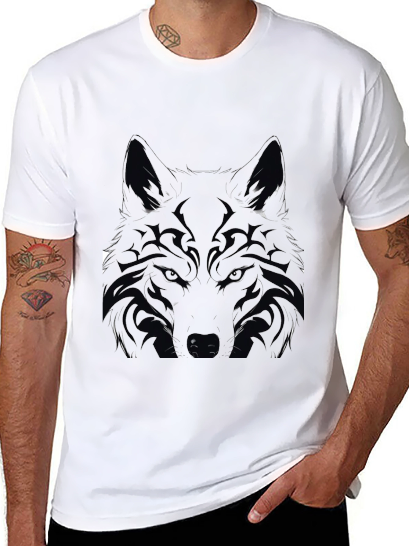 Black Wolf Graphic Tee - Mens Short Sleeve