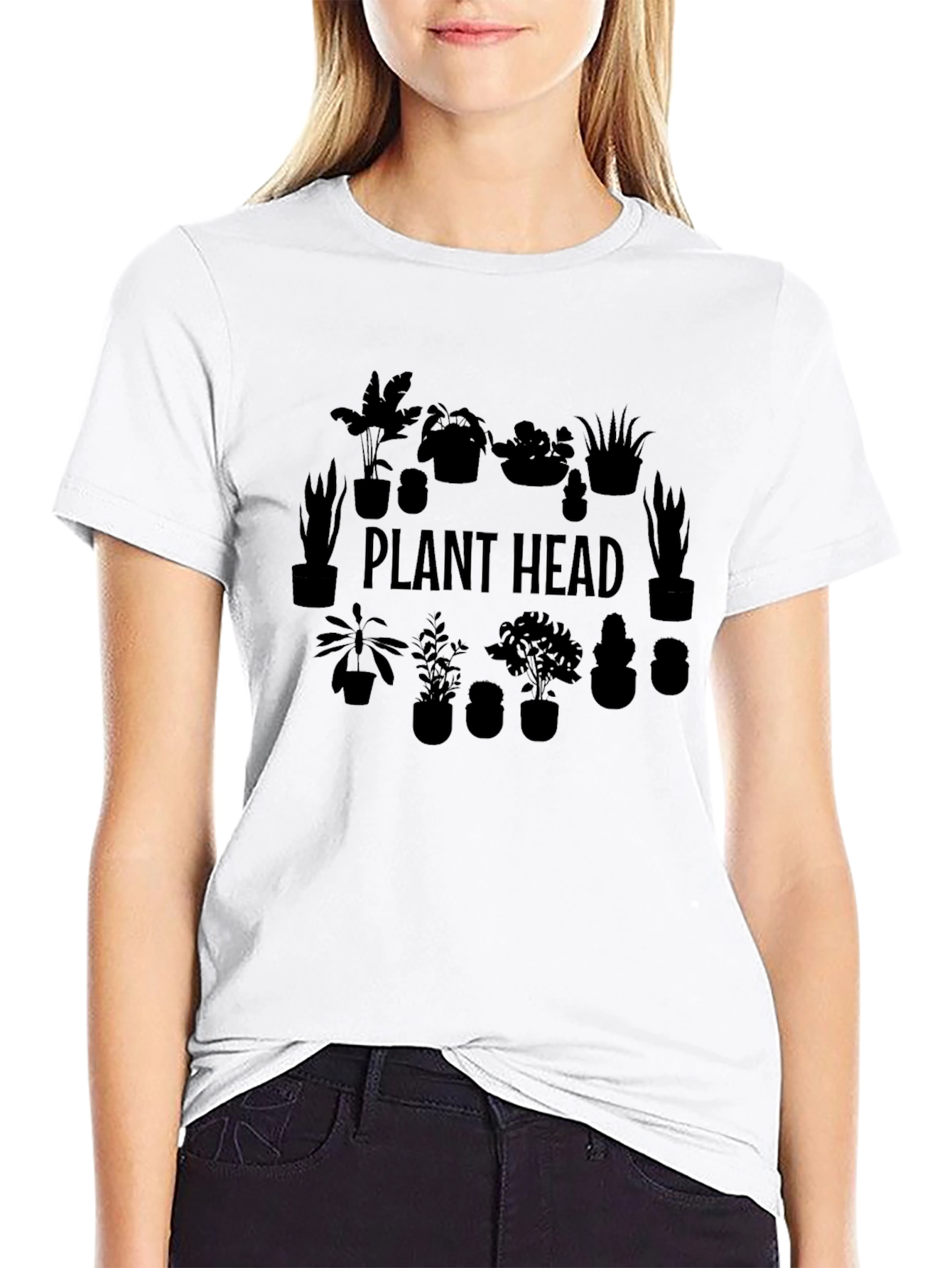 Plant Head Graphic Tee - Black Unisex T-Shirt