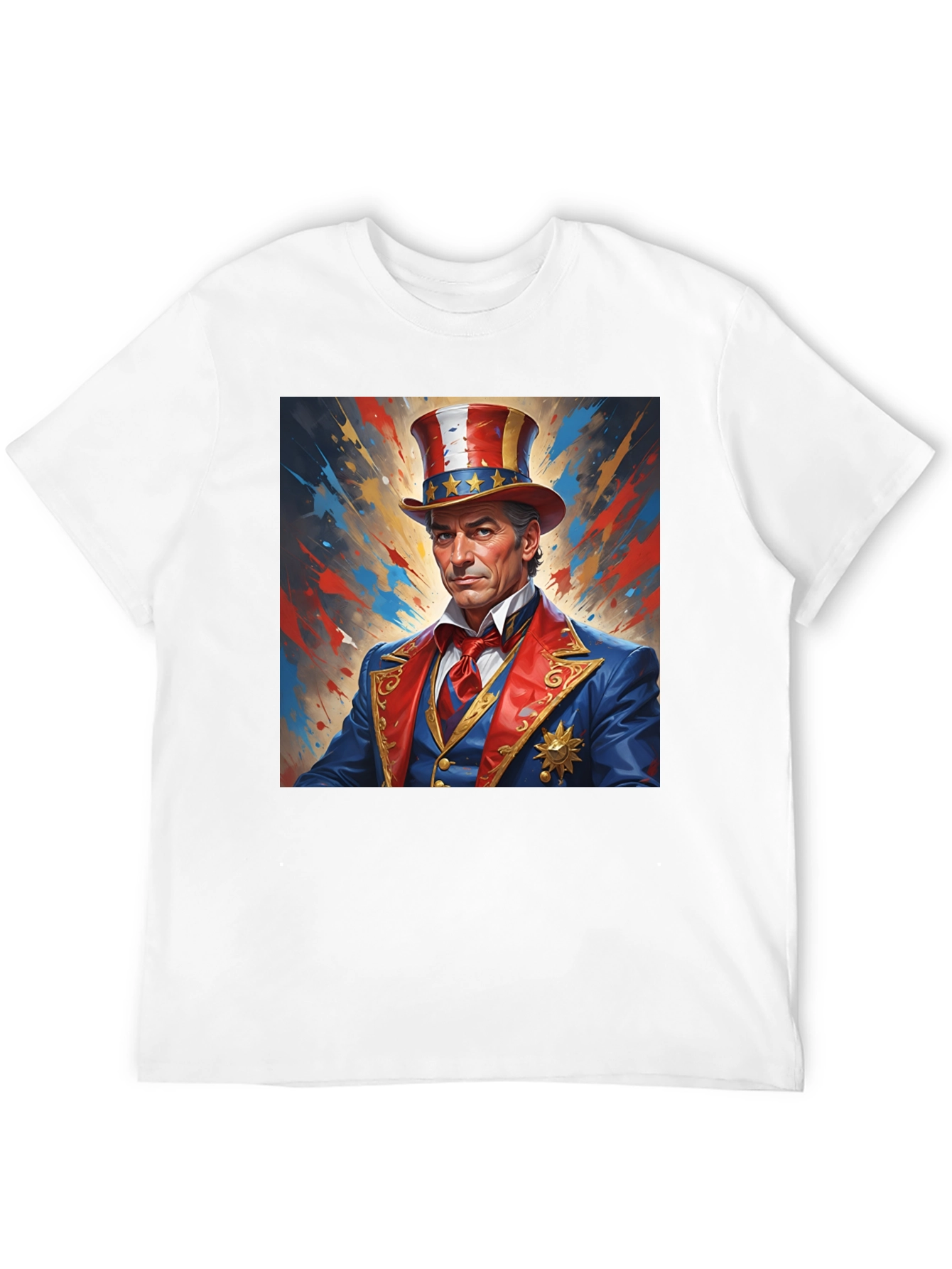 Patriotic Man Graphic Print T-Shirt