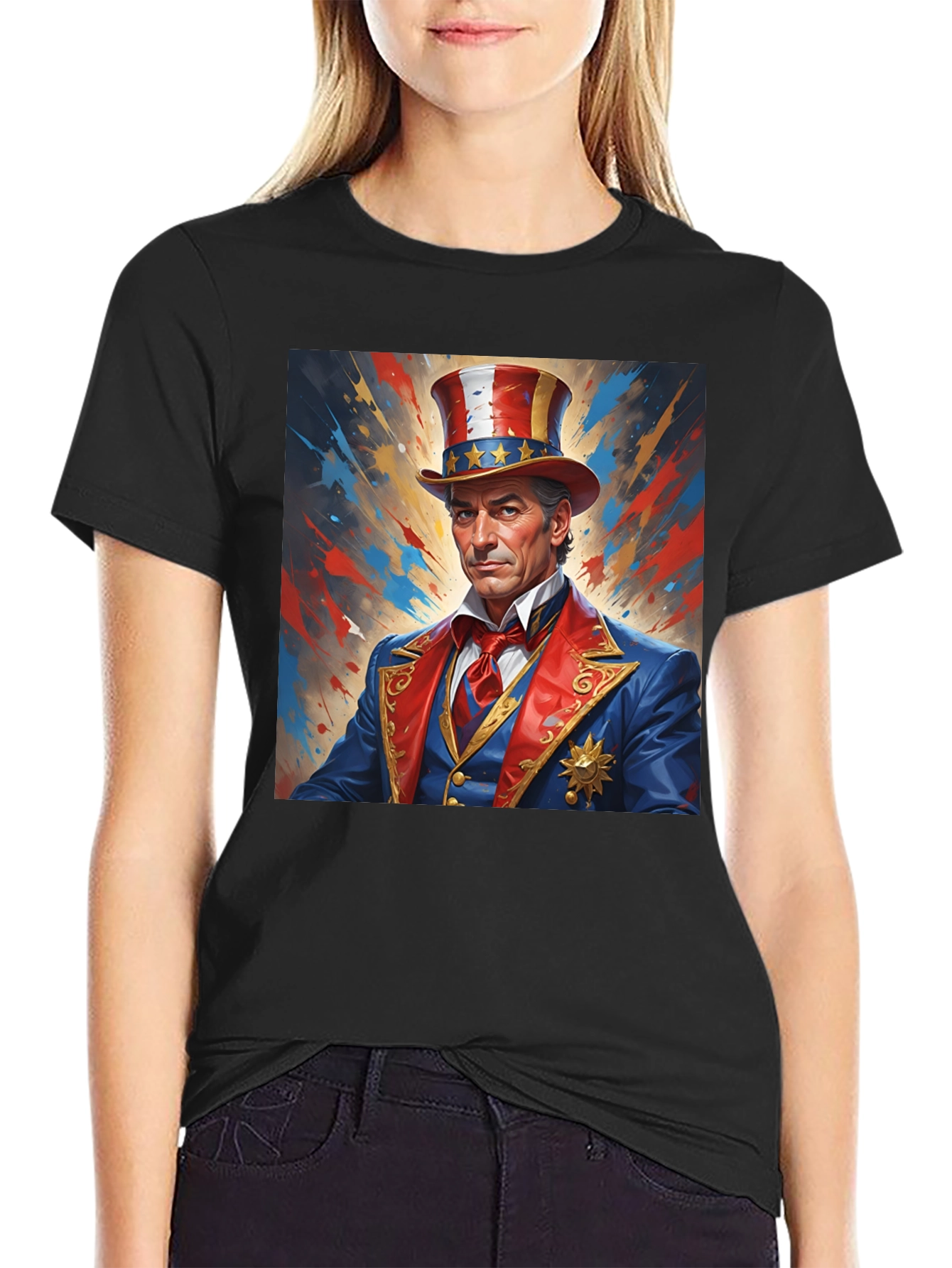 Patriotic Man Graphic Print T-Shirt