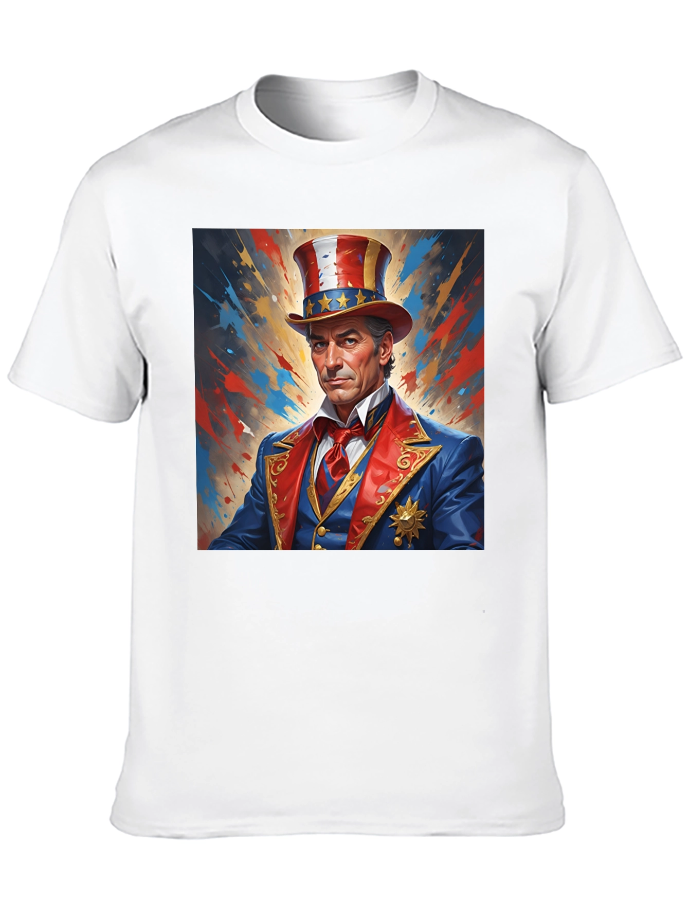Patriotic Man Graphic Print T-Shirt