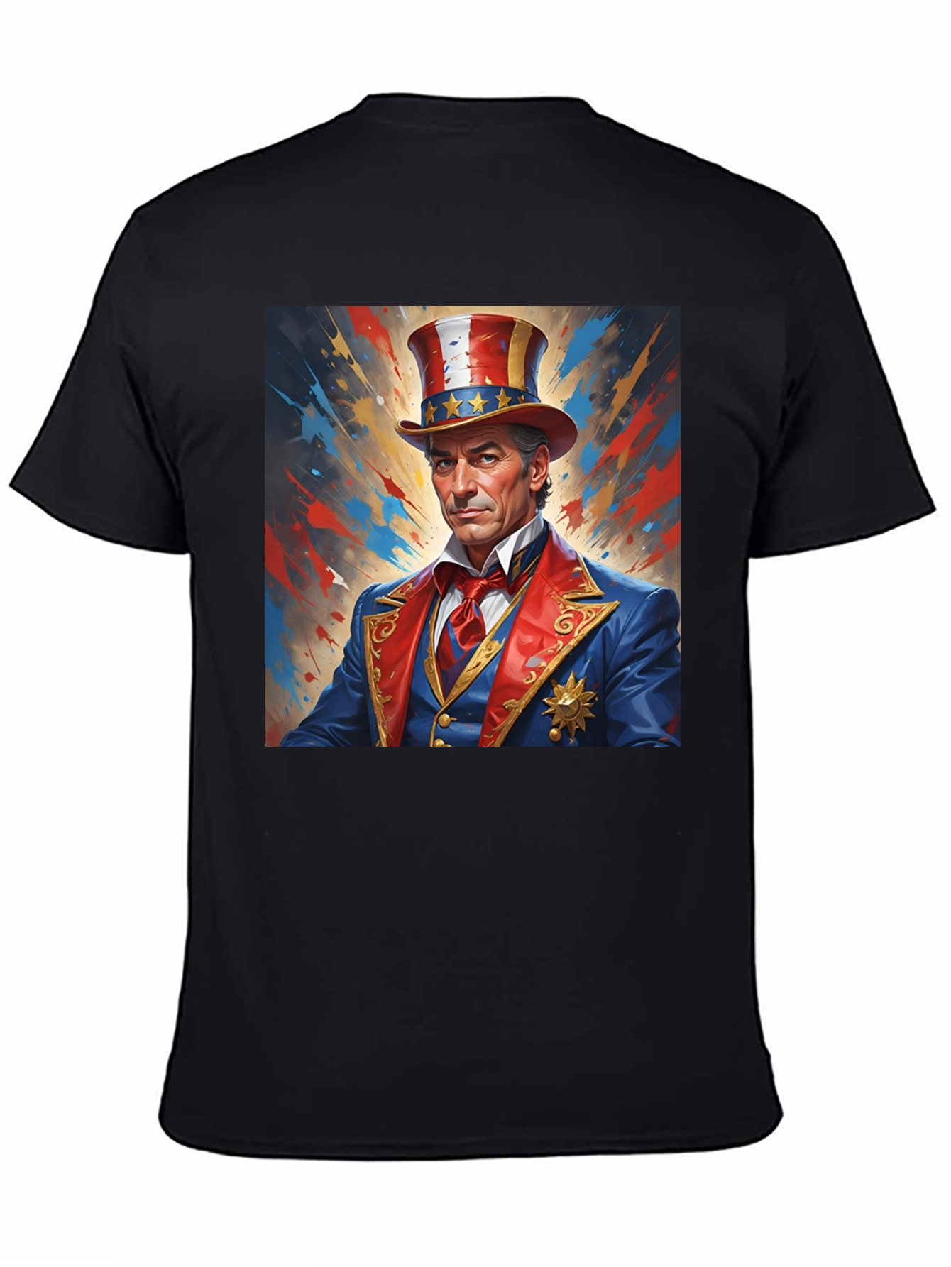 Patriotic Man Graphic Print T-Shirt