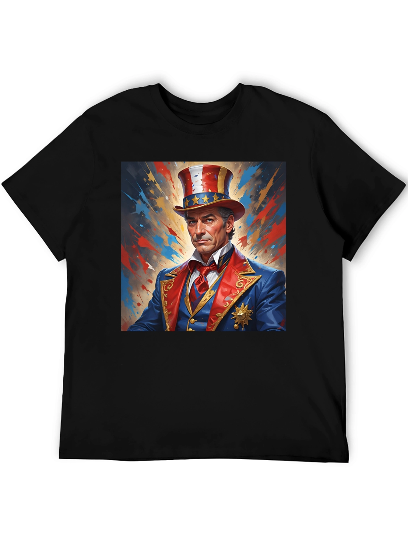 Patriotic Man Graphic Print T-Shirt
