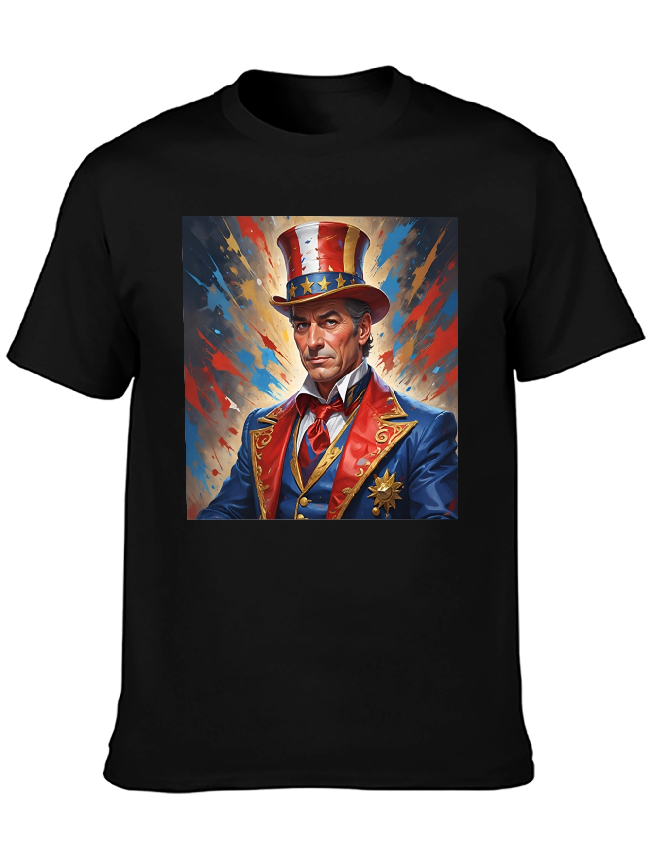 Patriotic Man Graphic Print T-Shirt