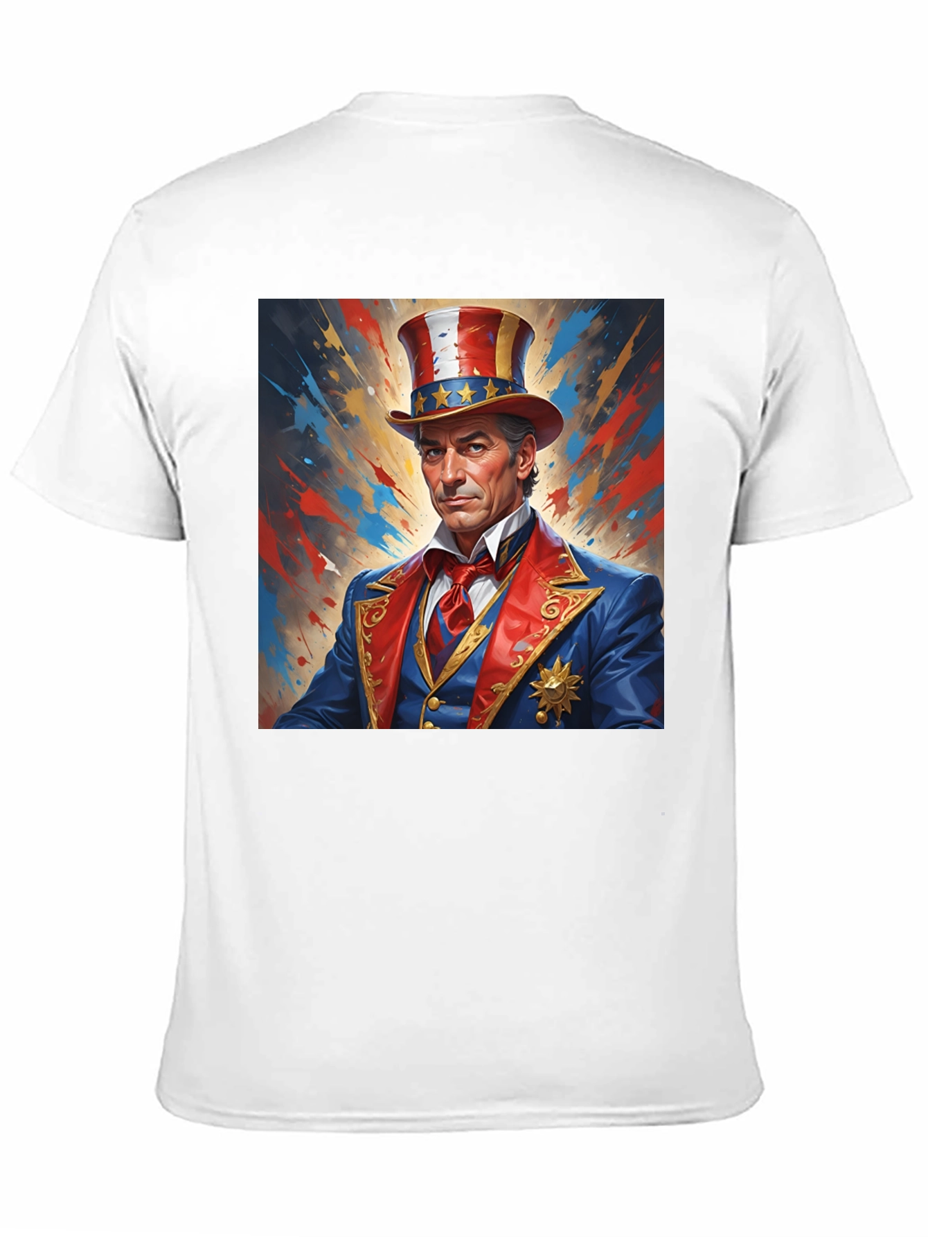 Patriotic Man Graphic Print T-Shirt