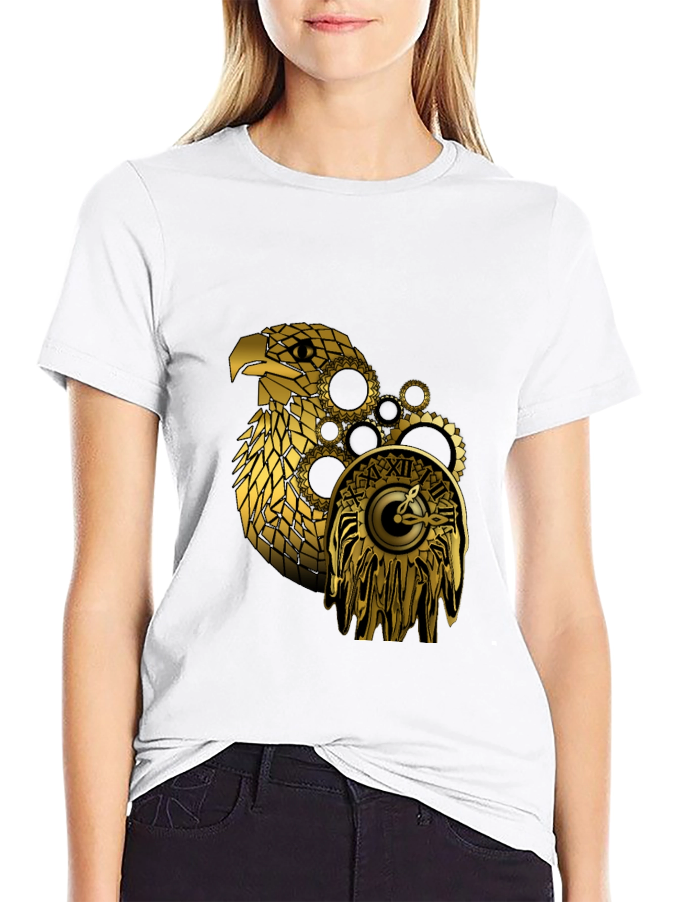 Steampunk Eagle Black T-Shirt