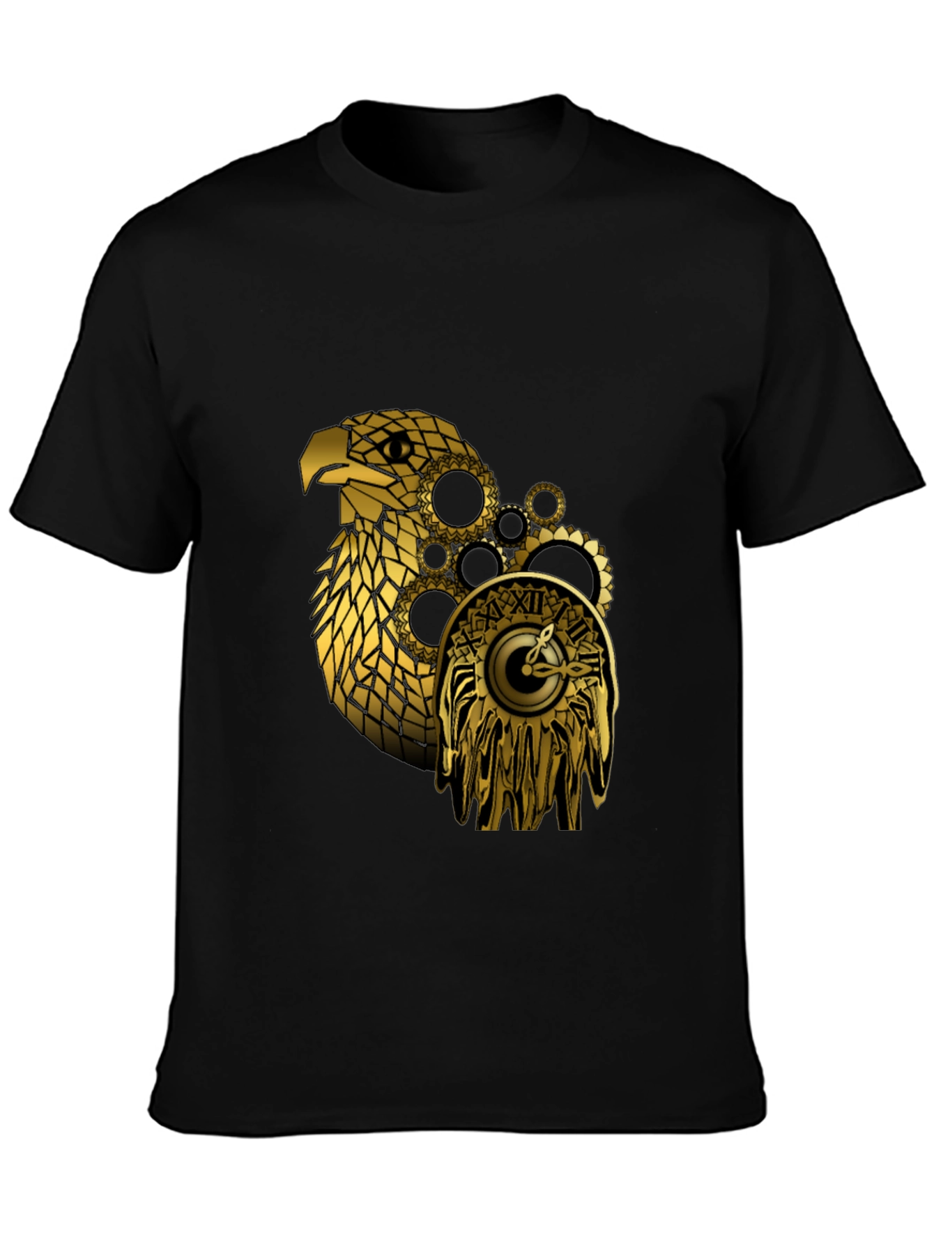 Steampunk Eagle Black T-Shirt