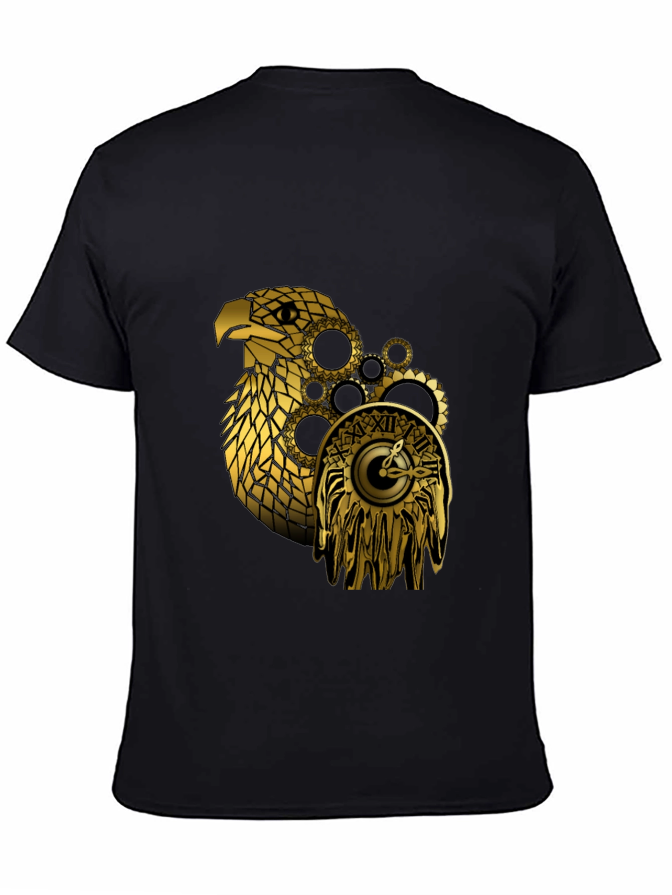 Steampunk Eagle Black T-Shirt