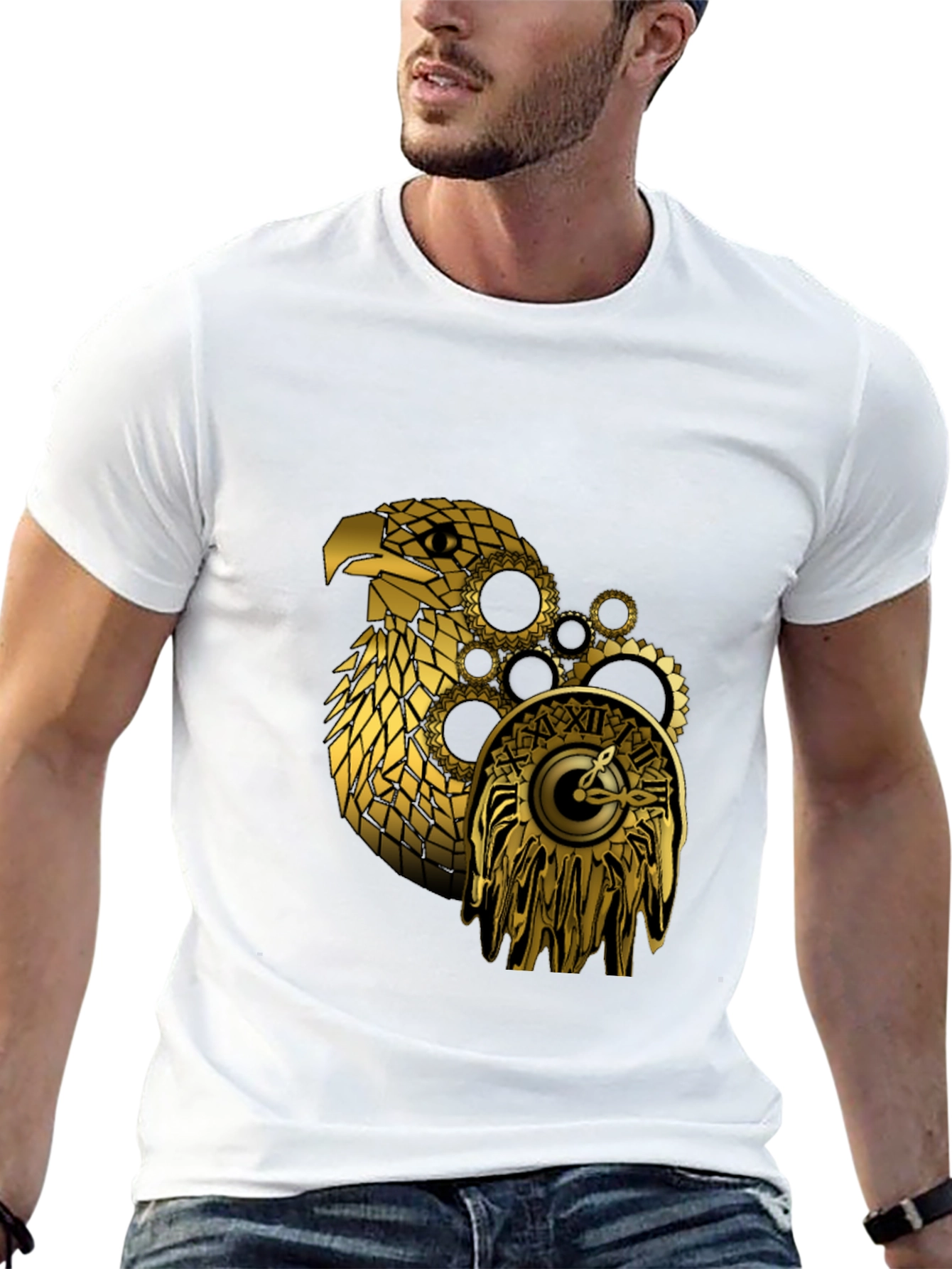 Steampunk Eagle Black T-Shirt