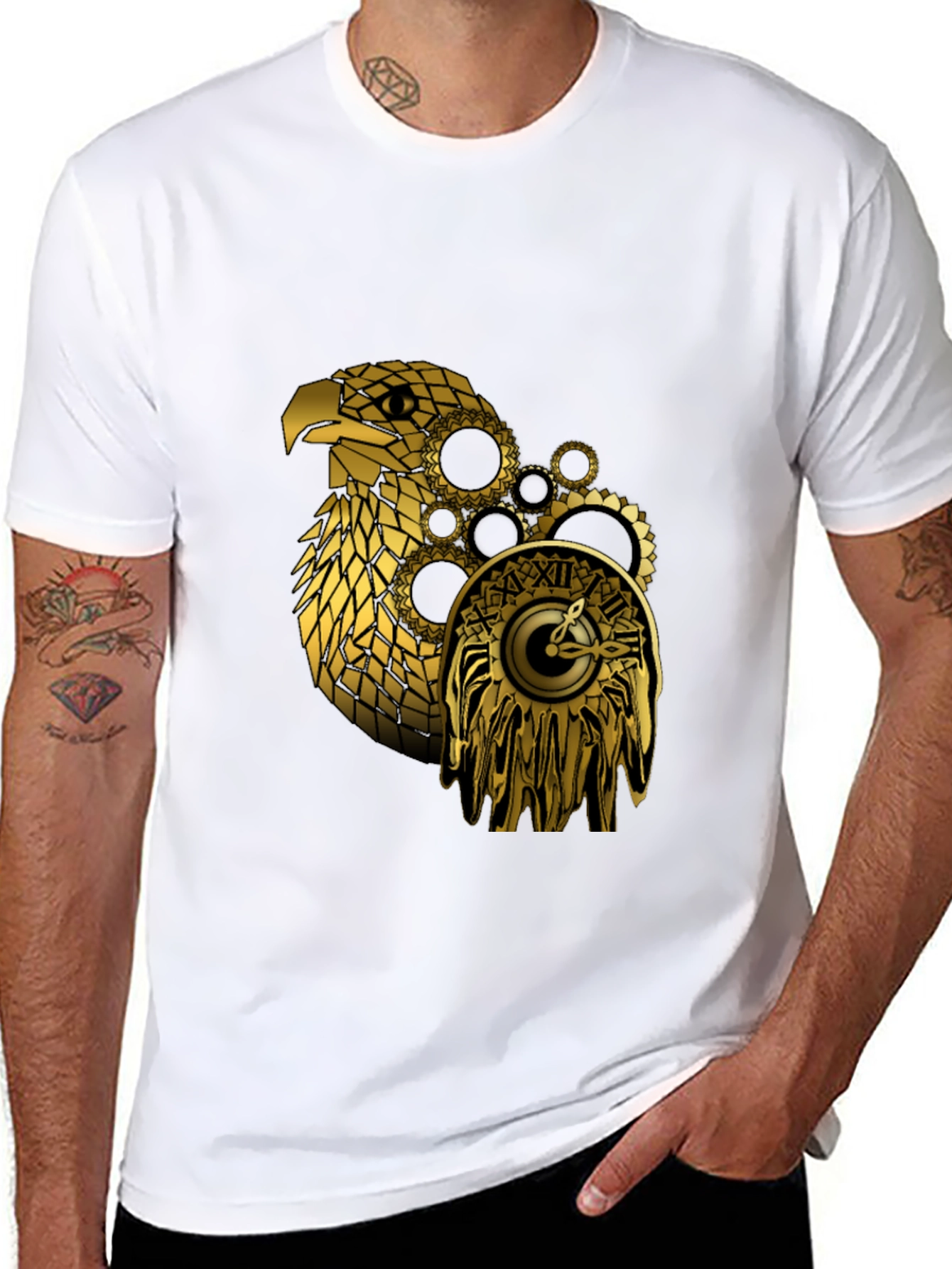 Steampunk Eagle Black T-Shirt