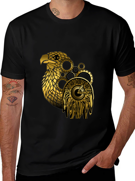 Steampunk Eagle Black T-Shirt