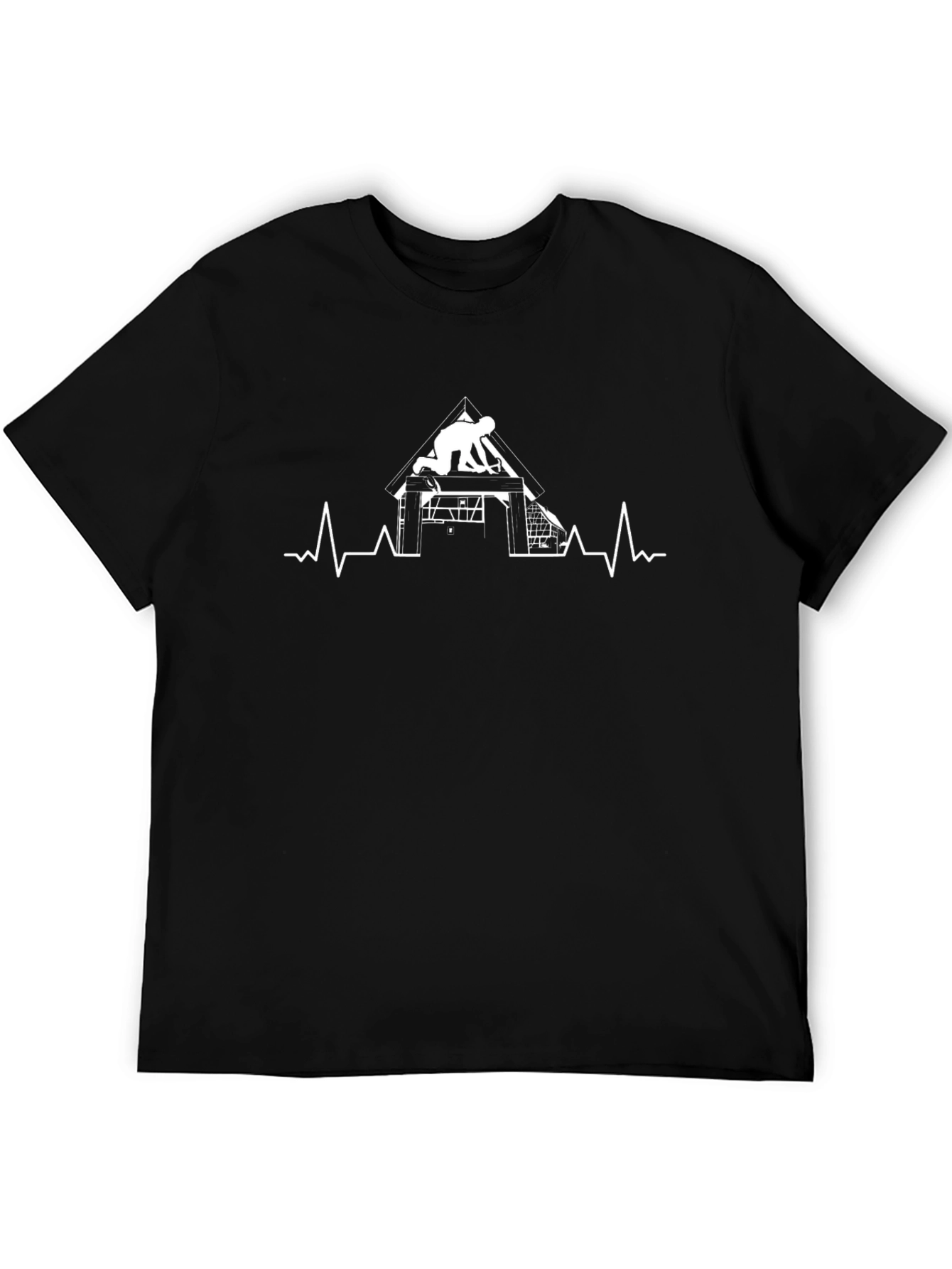 Construction Worker Heartbeat Graphic T-Shirt