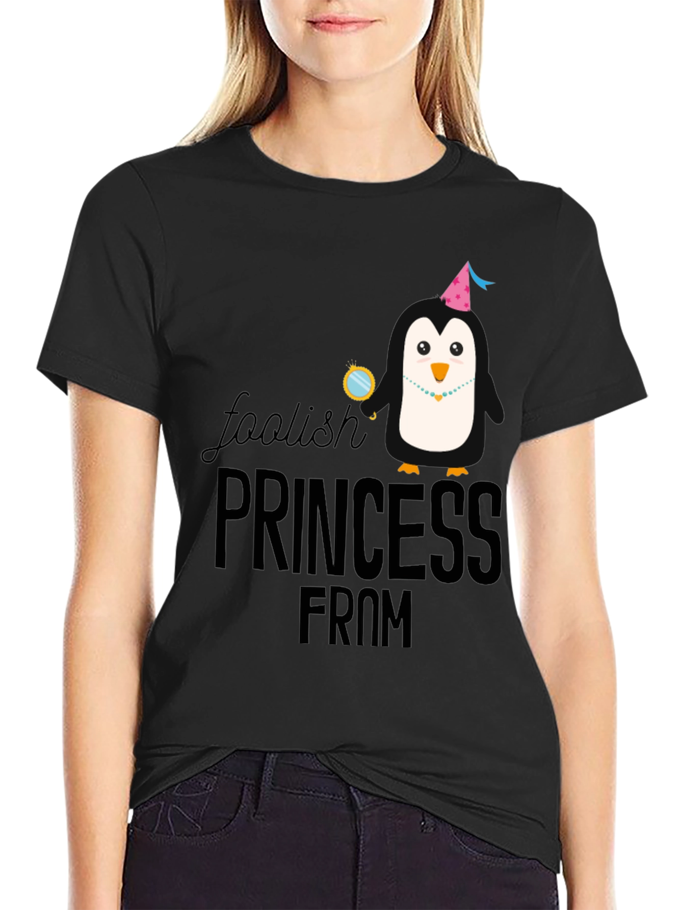 Foolish Princess Penguin Graphic T-Shirt