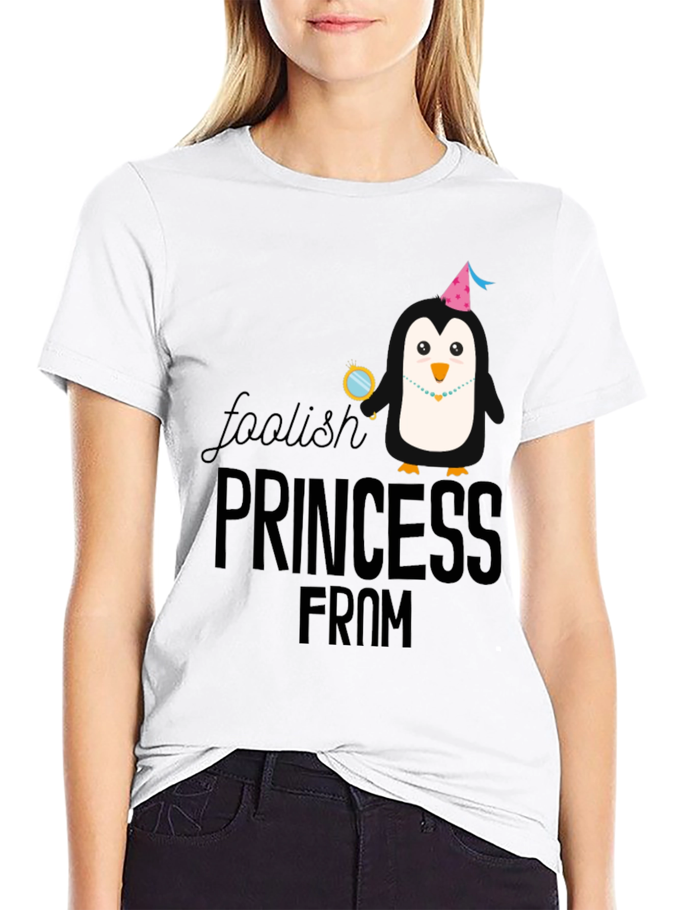 Foolish Princess Penguin Graphic T-Shirt