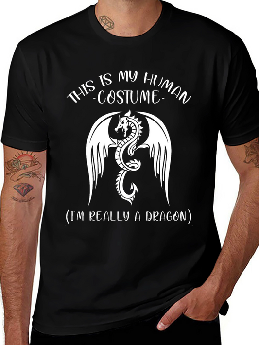 Human Costume Dragon Graphic Tee - Black T-Shirt