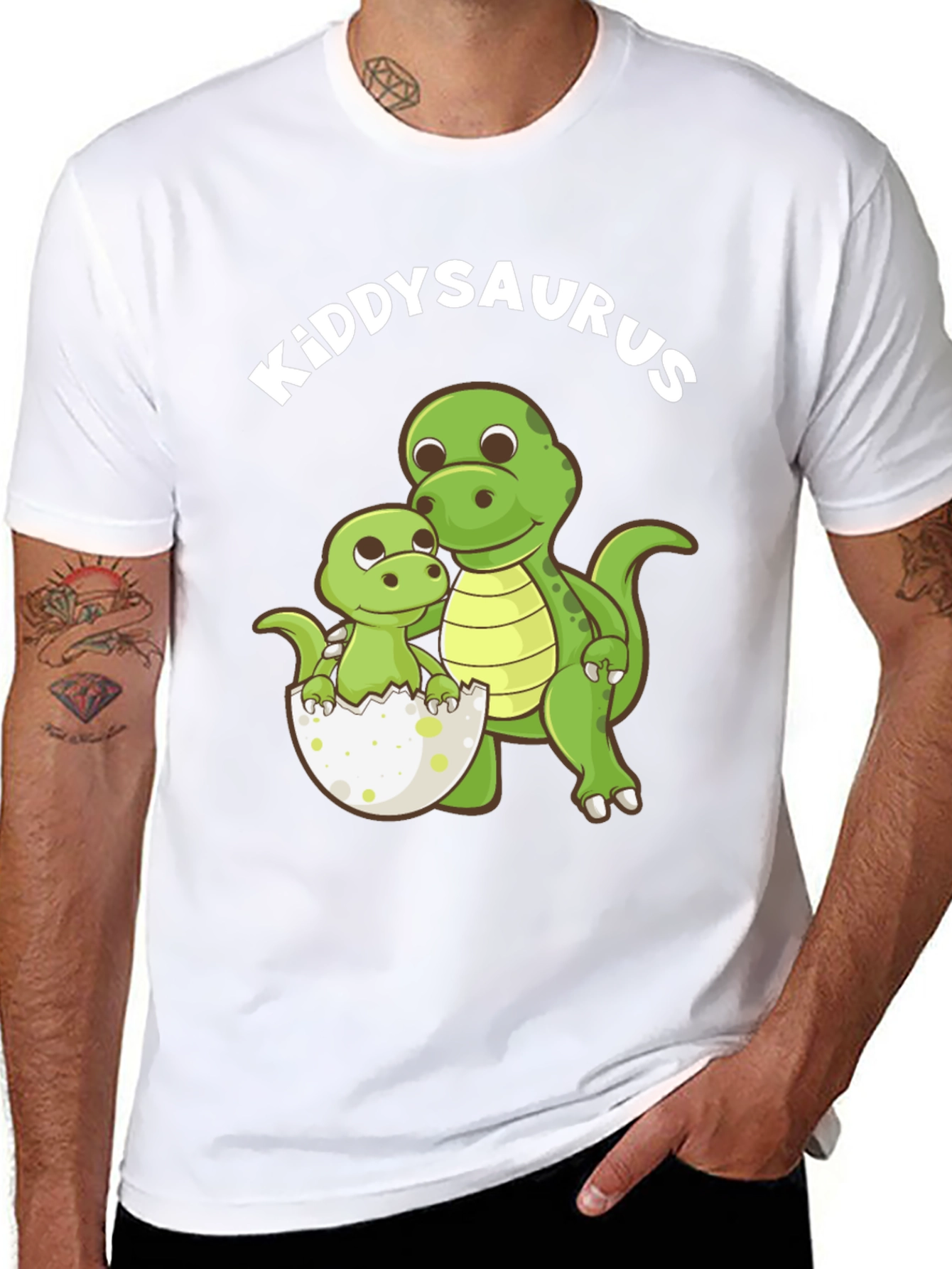 Kiddysaurus Black T-Shirt - Dino Dad & Baby