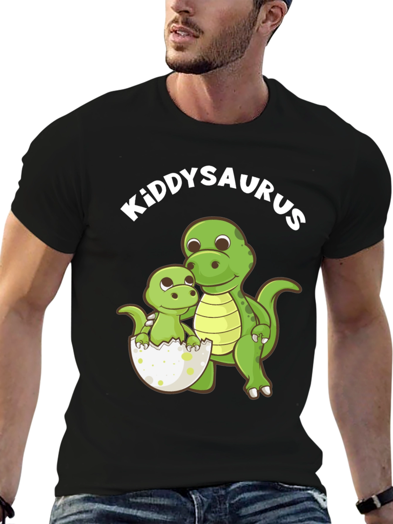 Kiddysaurus Black T-Shirt - Dino Dad & Baby