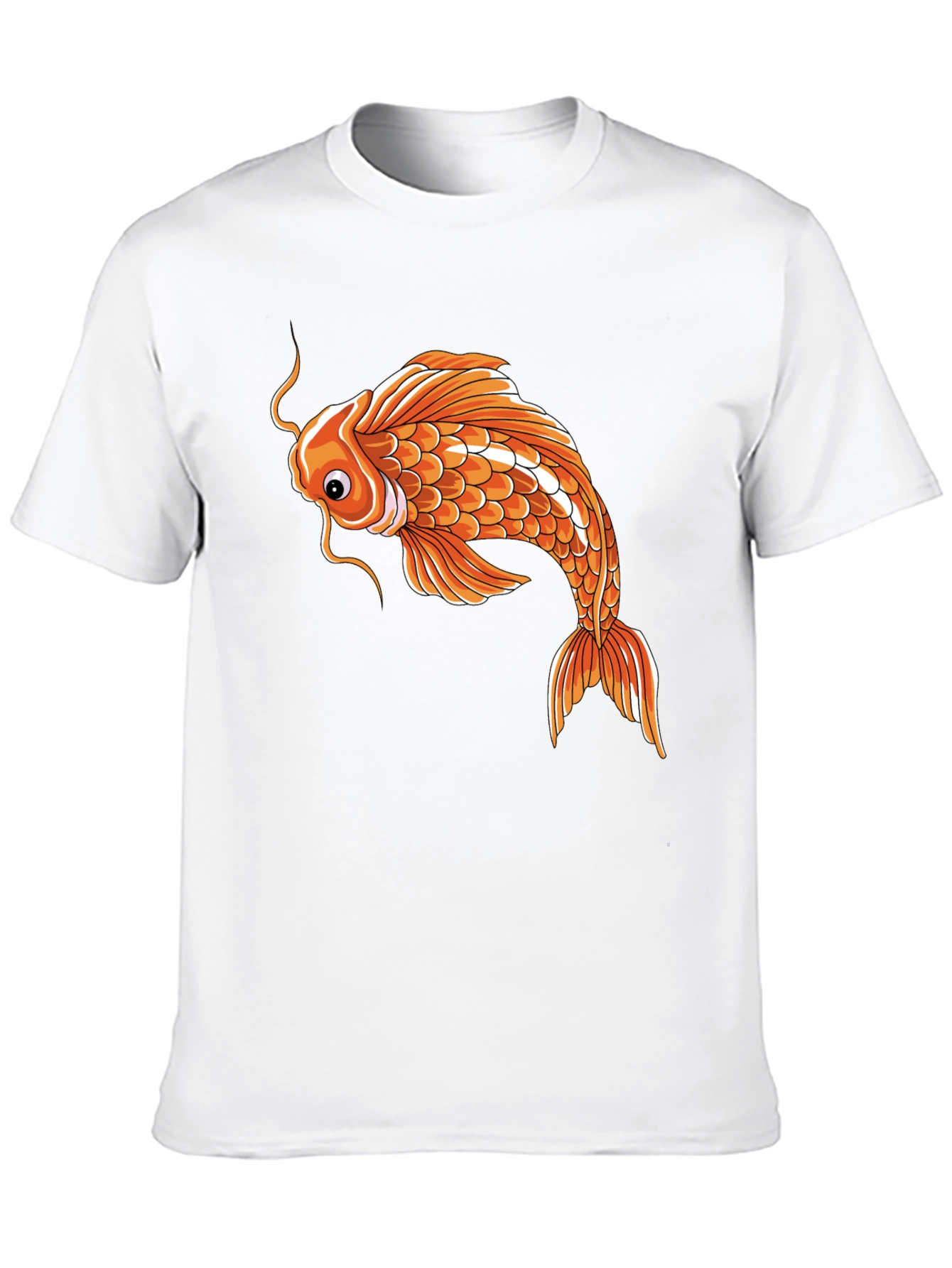Koi Fish Graphic Tee - Unique Design Black Cotton