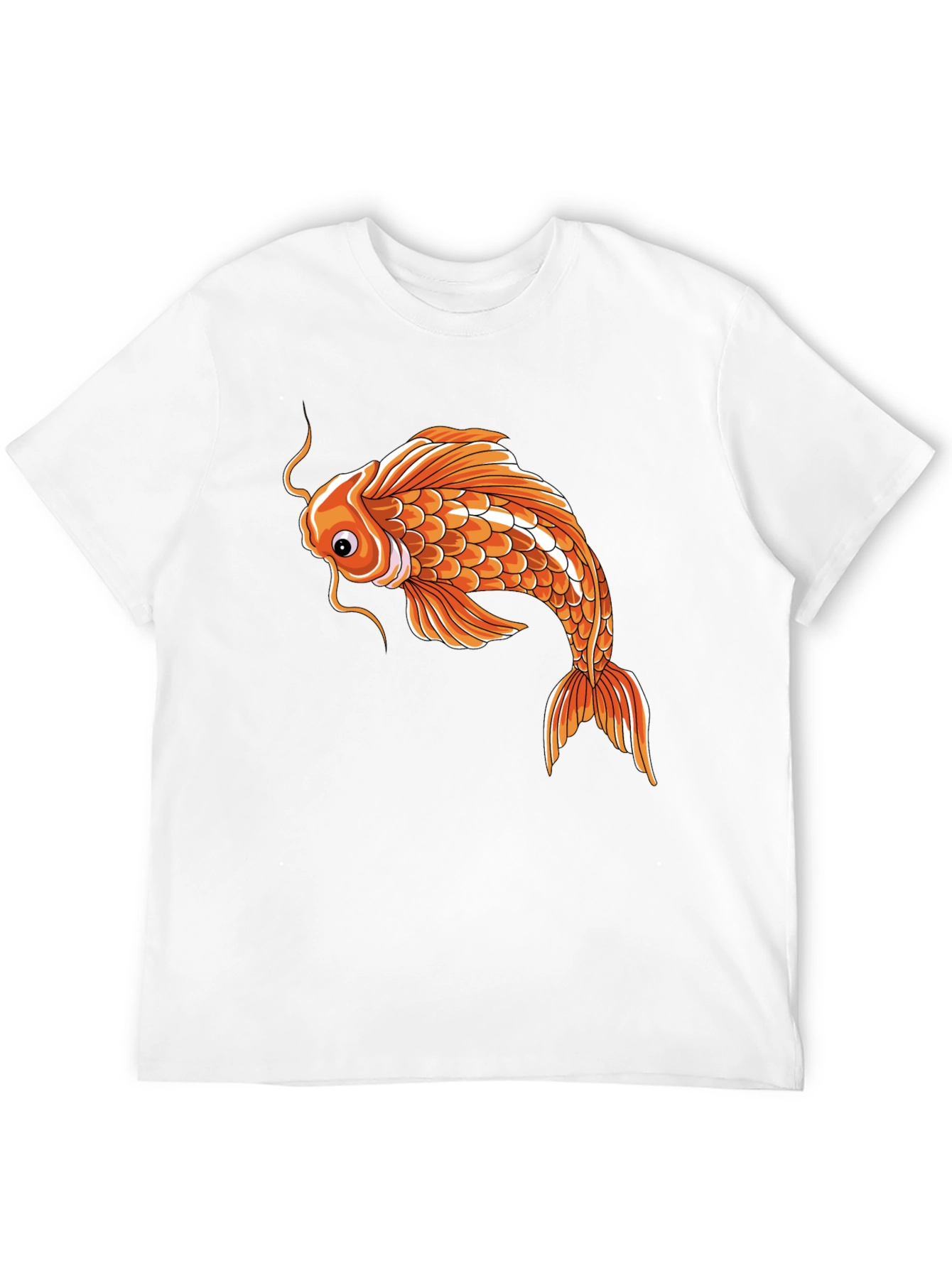 Koi Fish Graphic Tee - Unique Design Black Cotton