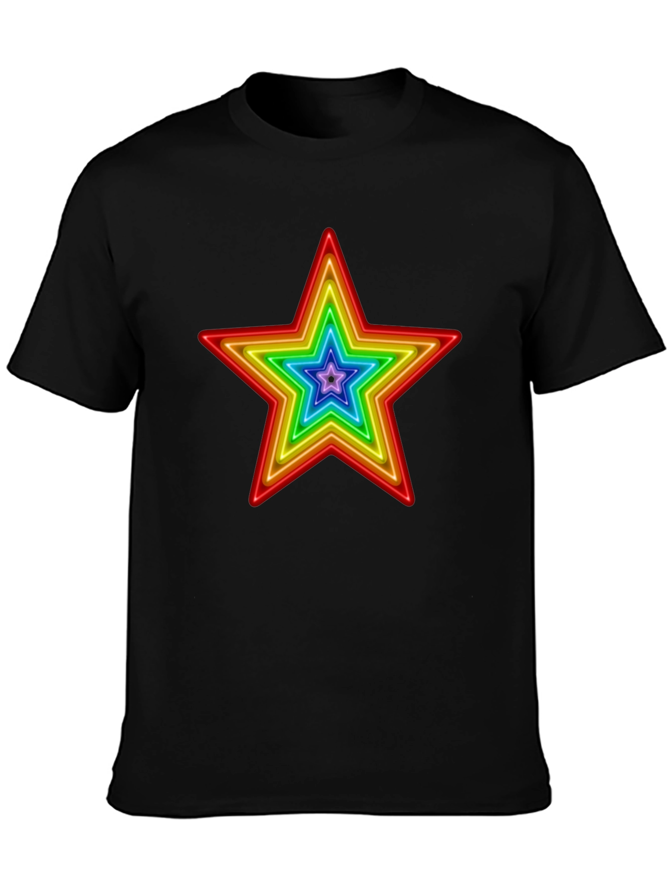 Rainbow Star Graphic Print T-Shirt