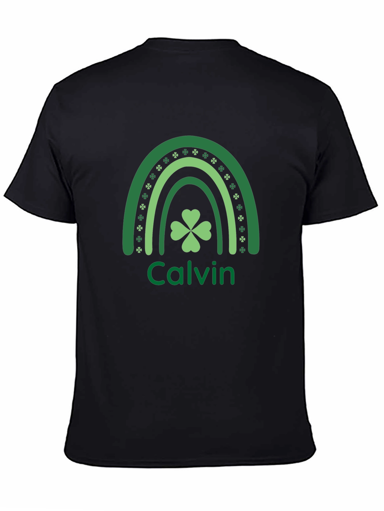 St. Patricks Day Calvin Rainbow Shamrock T-Shirt