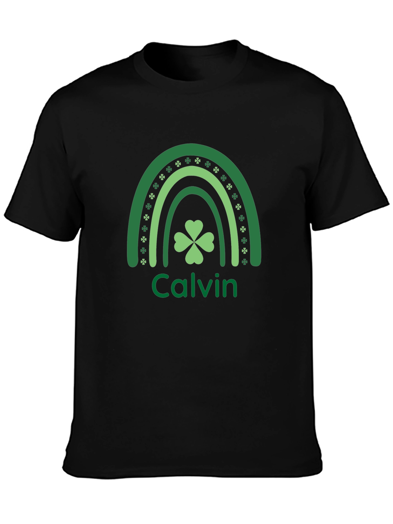 St. Patricks Day Calvin Rainbow Shamrock T-Shirt