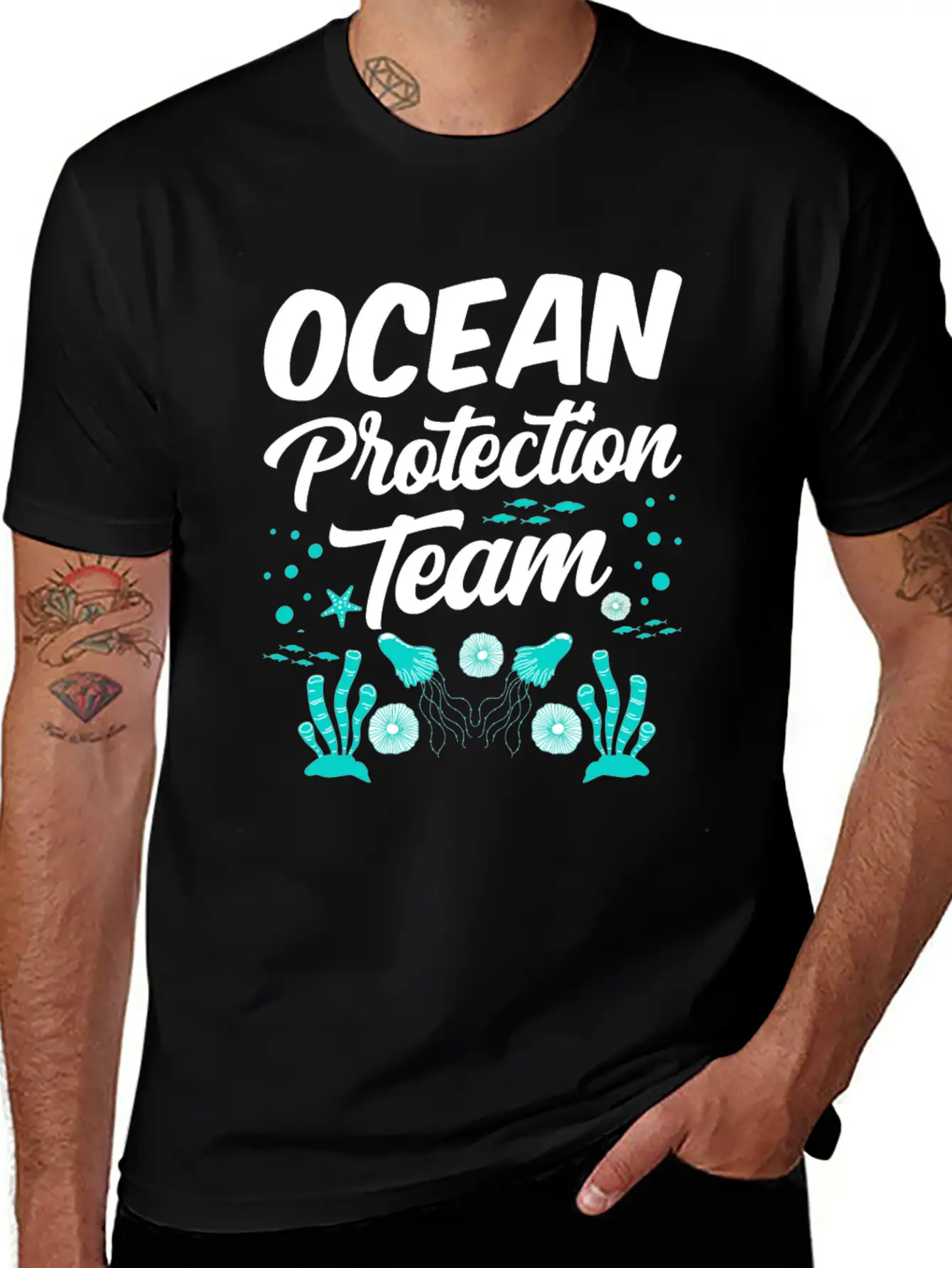 Ocean Protection Team Sea Clean Save Protect Unisex Casual T-Shirt – Clean Design For Daily Comfort