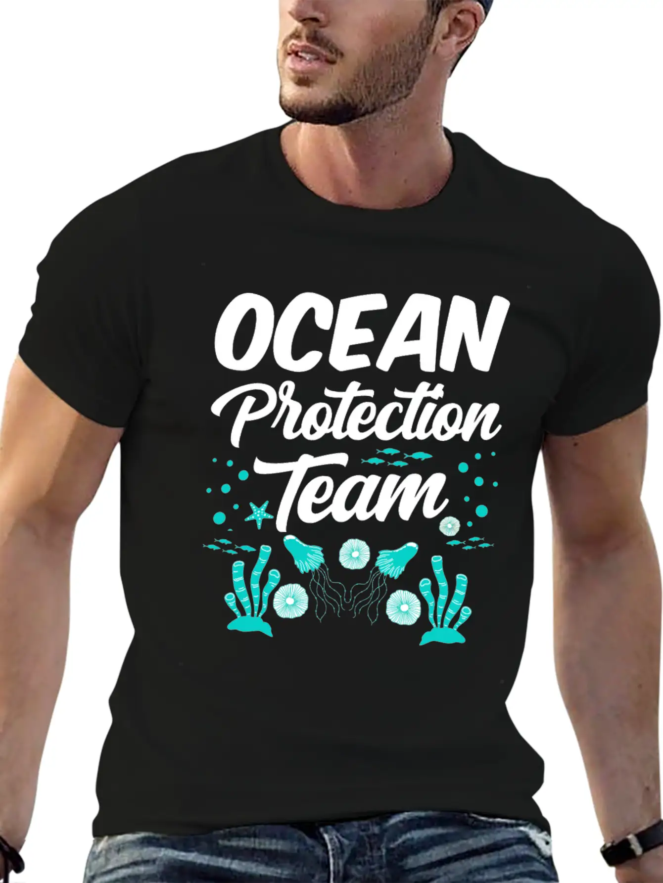 Ocean Protection Team Sea Clean Save Protect Unisex Casual T-Shirt – Clean Design For Daily Comfort