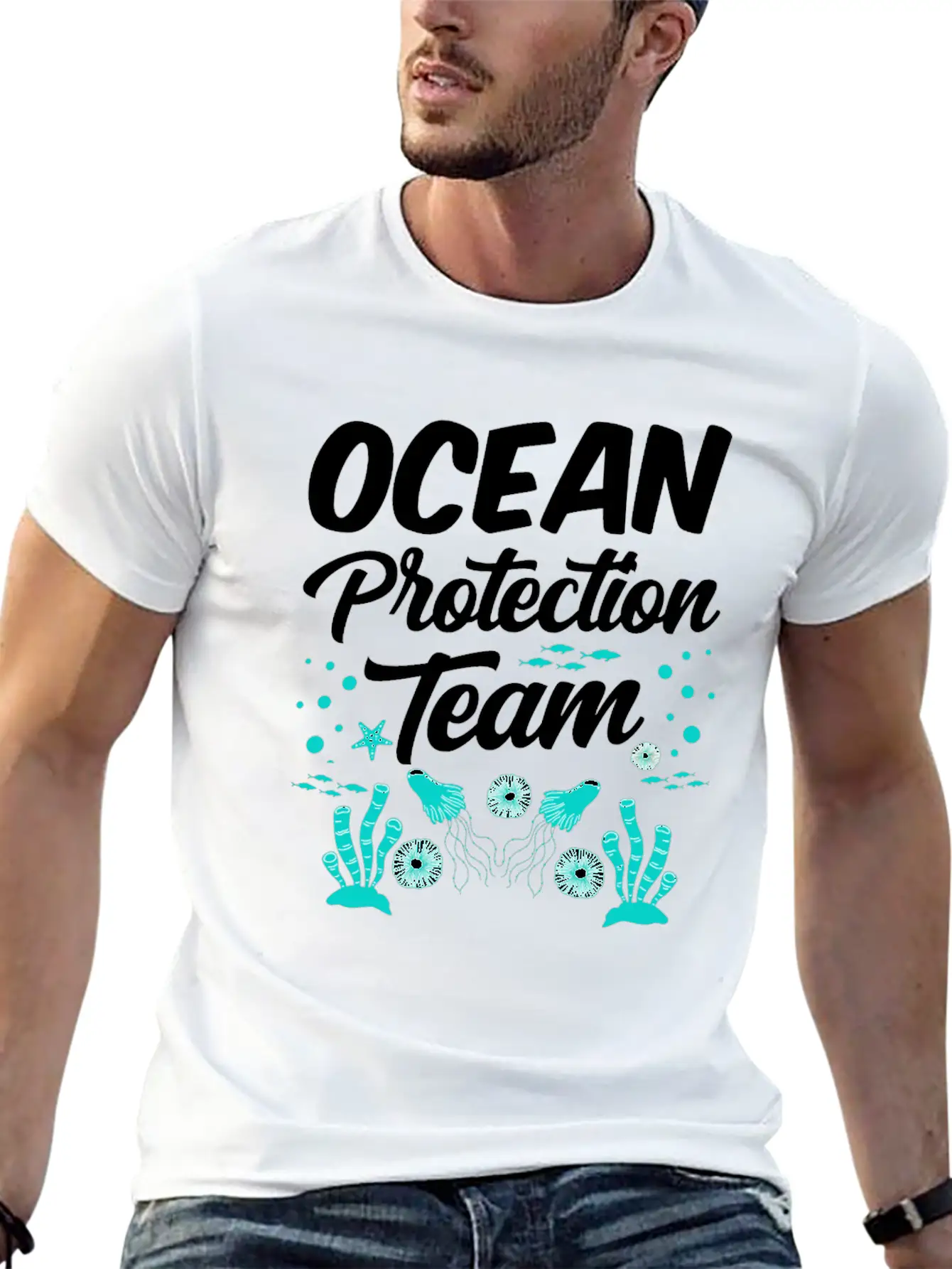 Ocean Protection Team Sea Clean Save Protect Unisex Casual T-Shirt – Clean Design For Daily Comfort