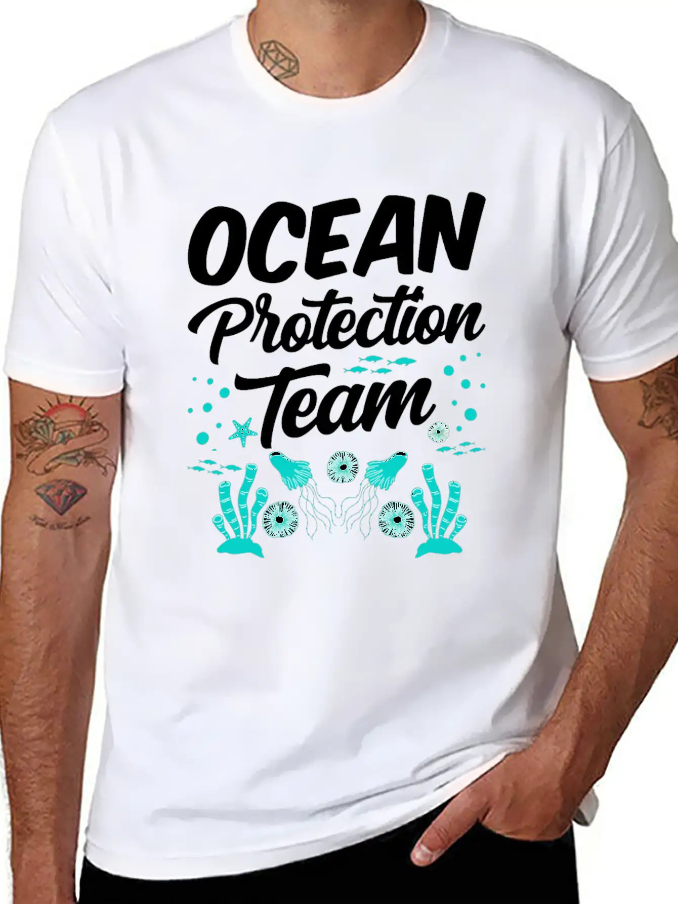 Ocean Protection Team Sea Clean Save Protect Unisex Casual T-Shirt – Clean Design For Daily Comfort