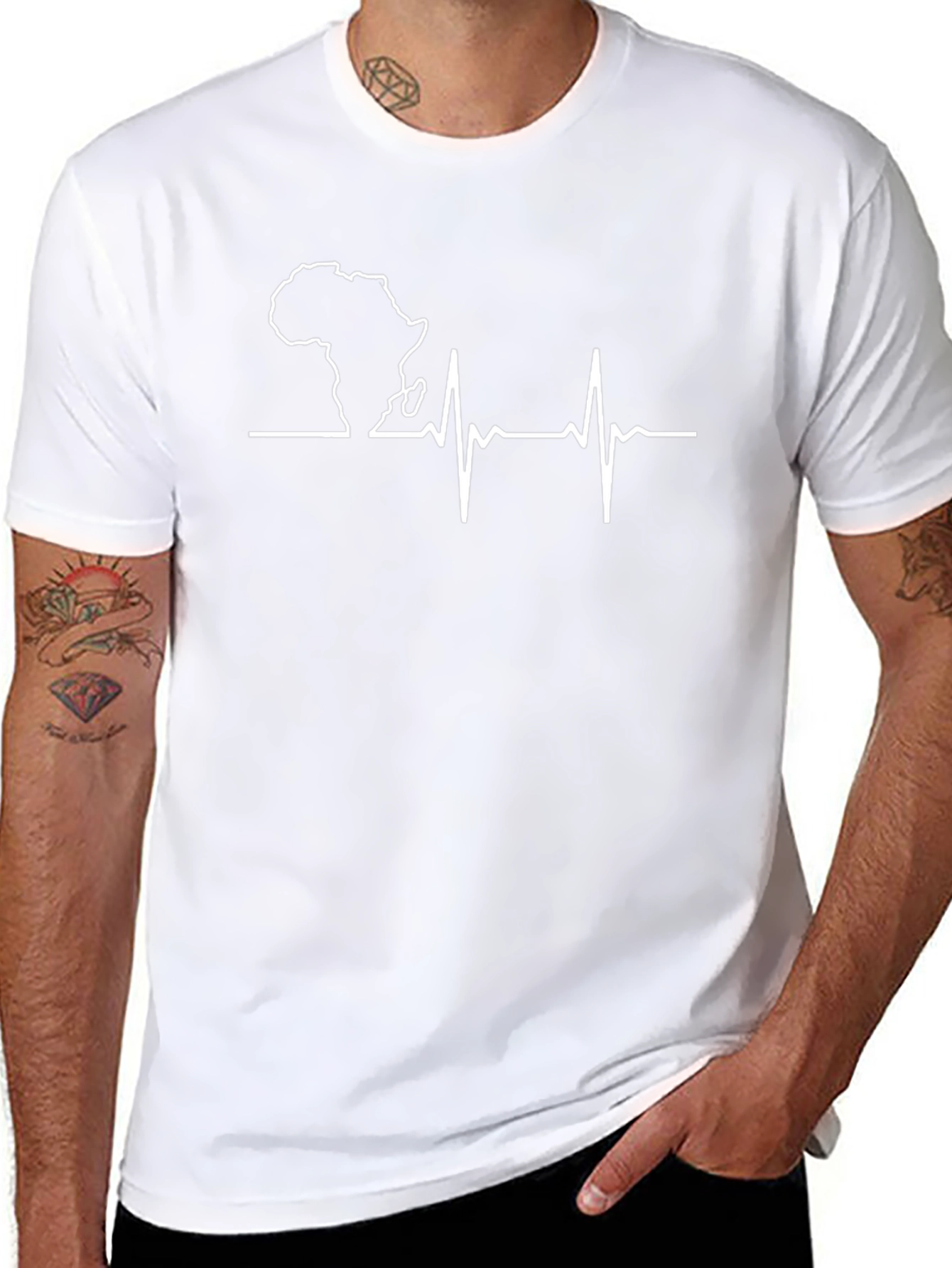 Africa Heartbeat T-Shirt - Black Graphic Tee