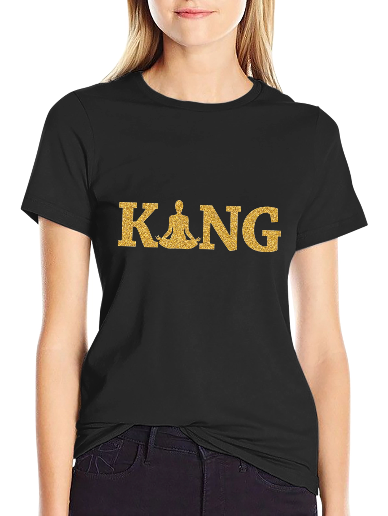 Meditative King Black T-Shirt