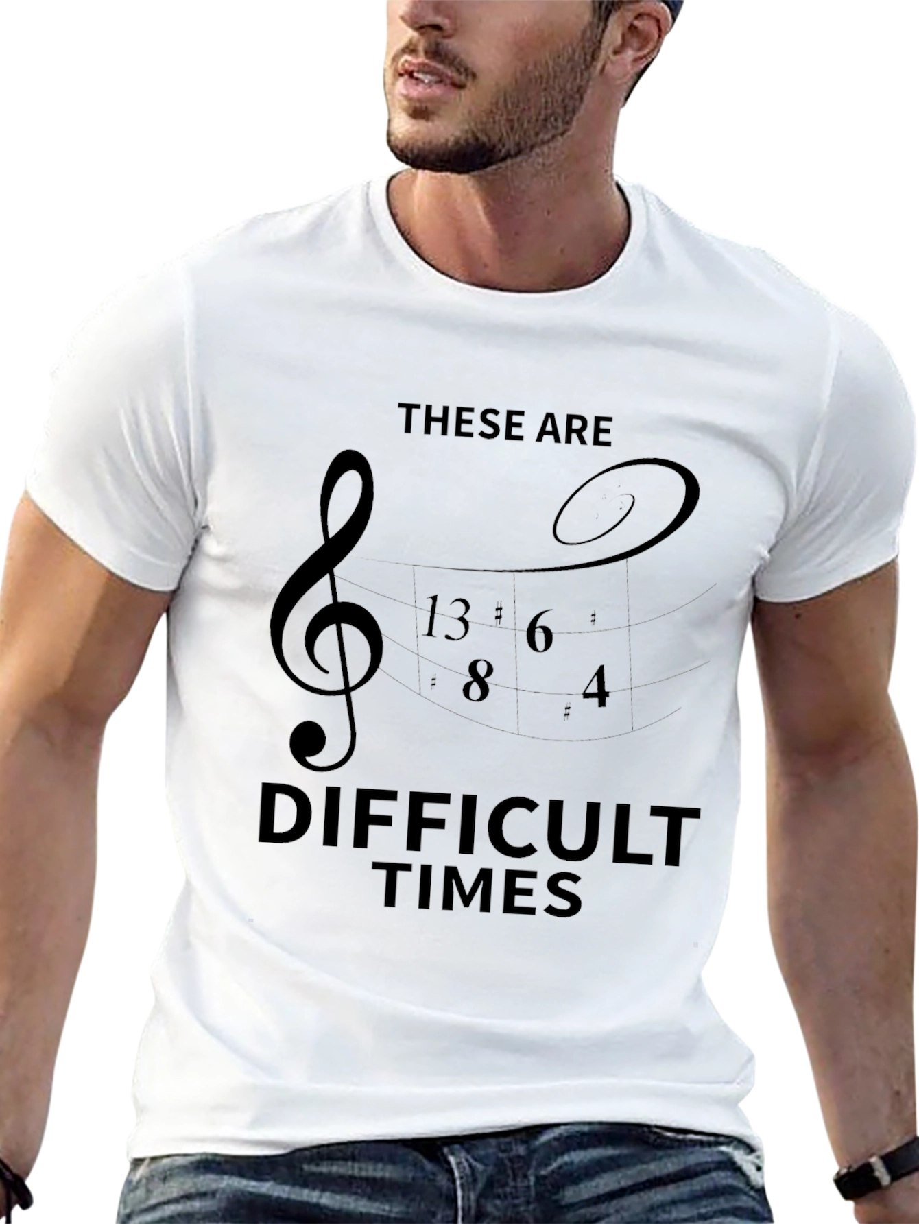 Difficult Times Music Treble Clef T-Shirt