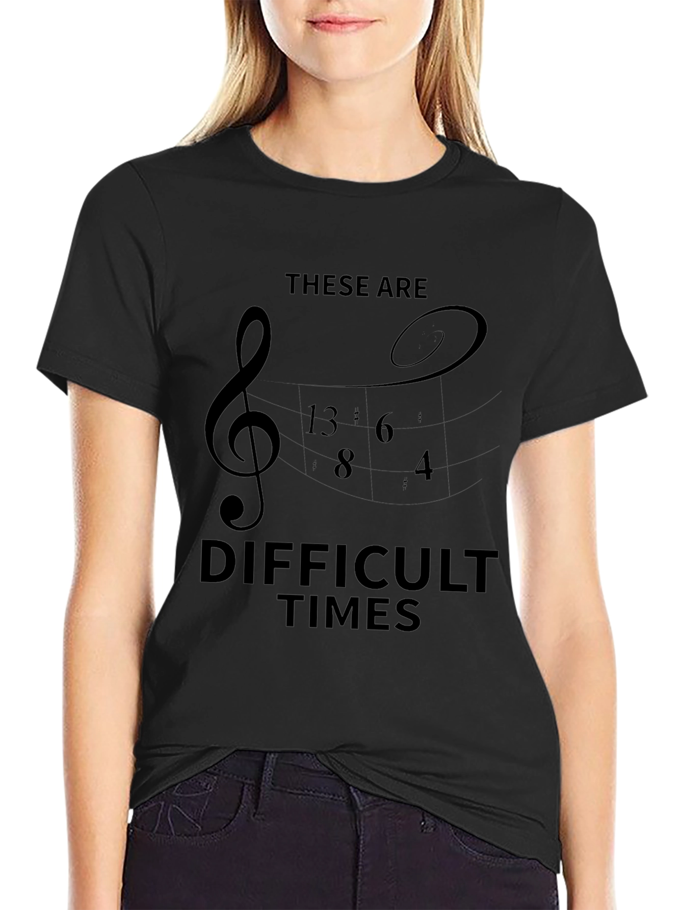 Difficult Times Music Treble Clef T-Shirt