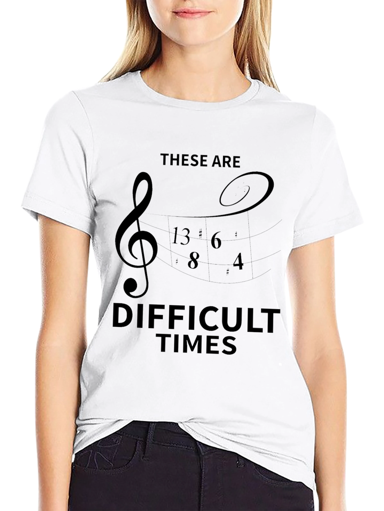 Difficult Times Music Treble Clef T-Shirt