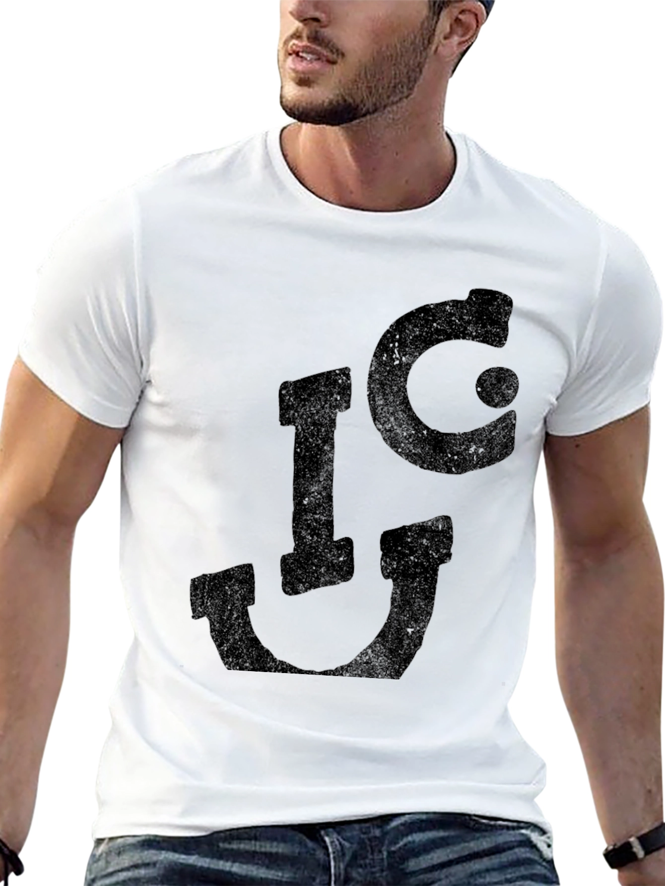 Distressed I❤U Graphic Tee - Black