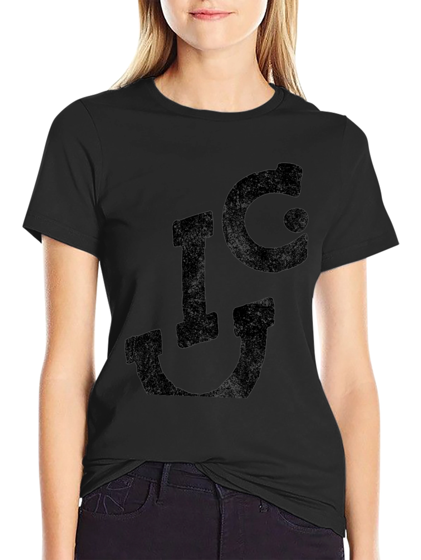 Distressed I❤U Graphic Tee - Black