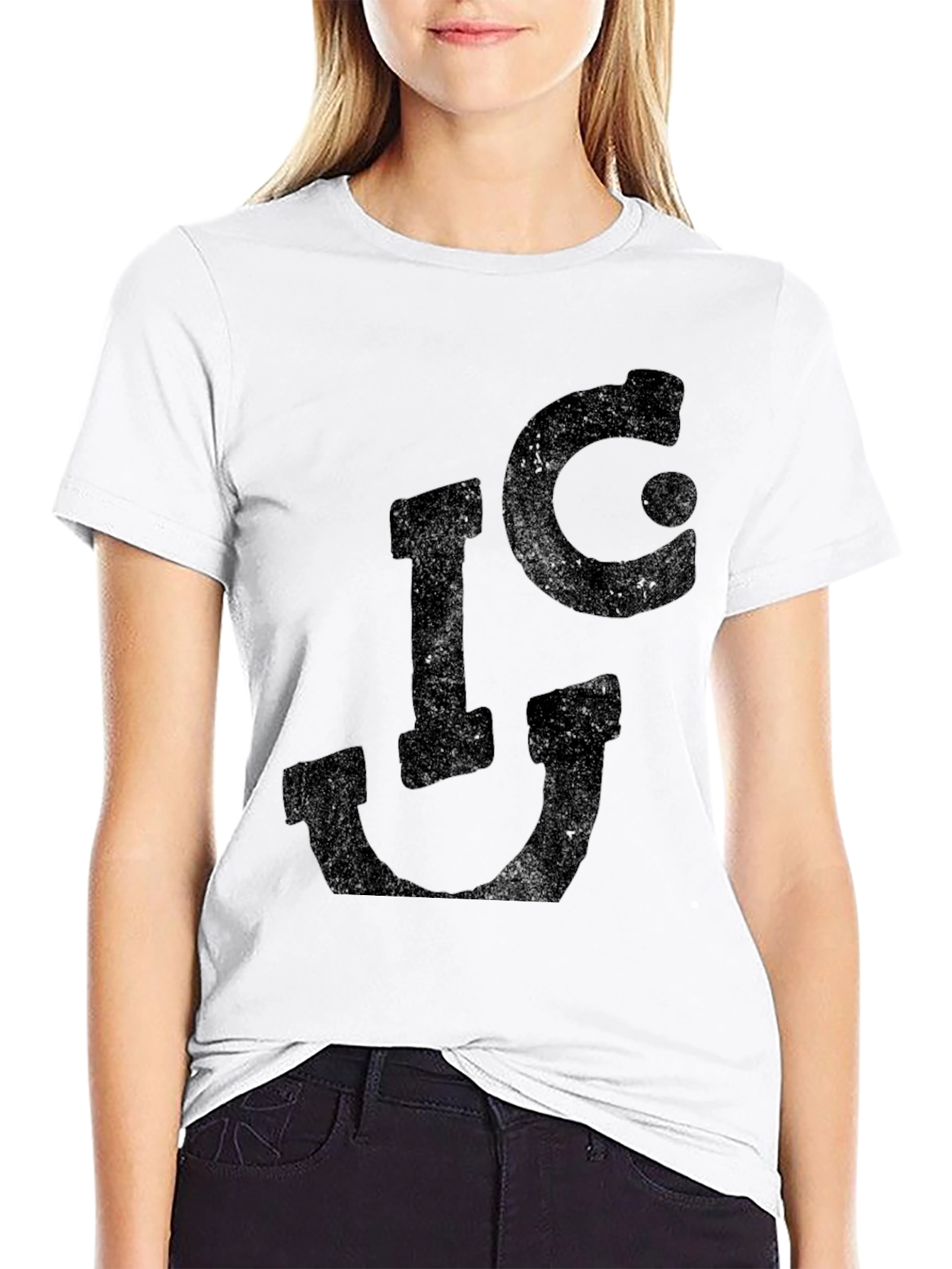 Distressed I❤U Graphic Tee - Black