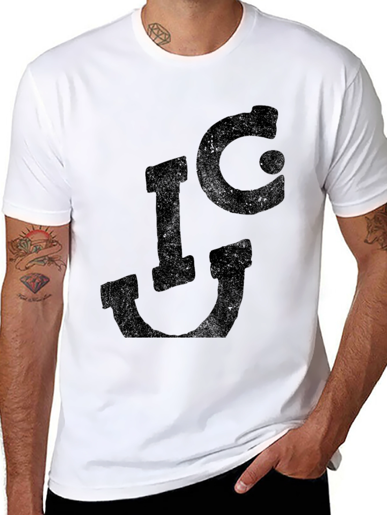 Distressed I❤U Graphic Tee - Black