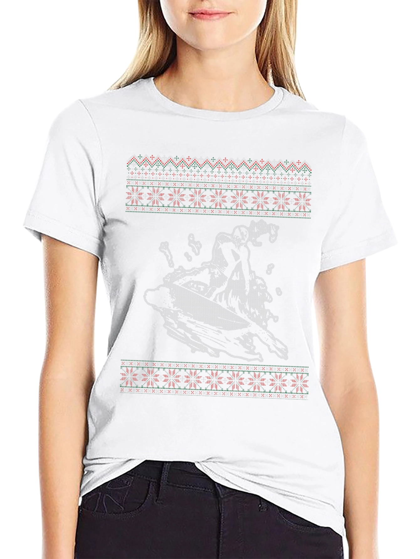 Surfing Ugly Christmas Sweater T-Shirt