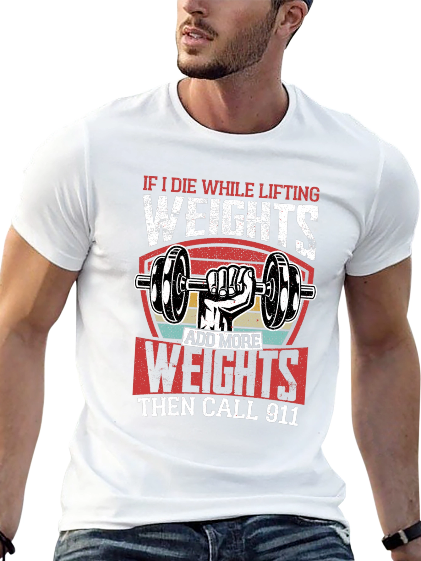 Weightlifting T-Shirt - Add More Weights Design