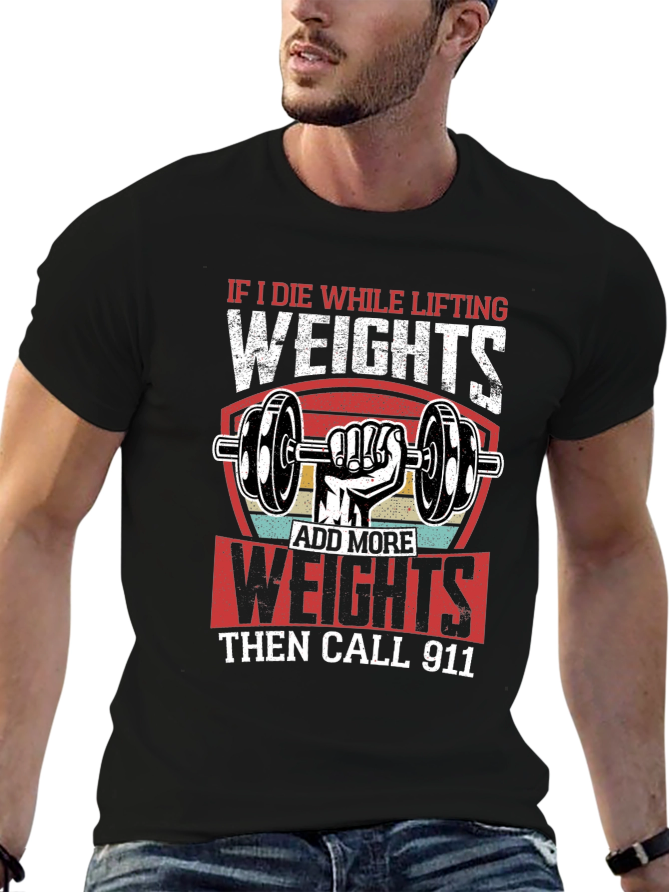 Weightlifting T-Shirt - Add More Weights Design