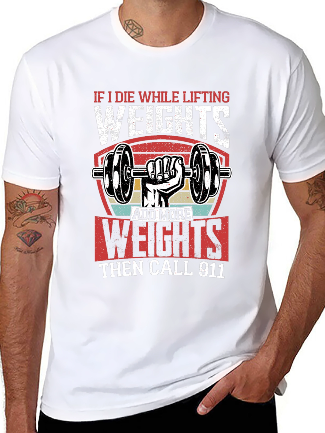 Weightlifting T-Shirt - Add More Weights Design